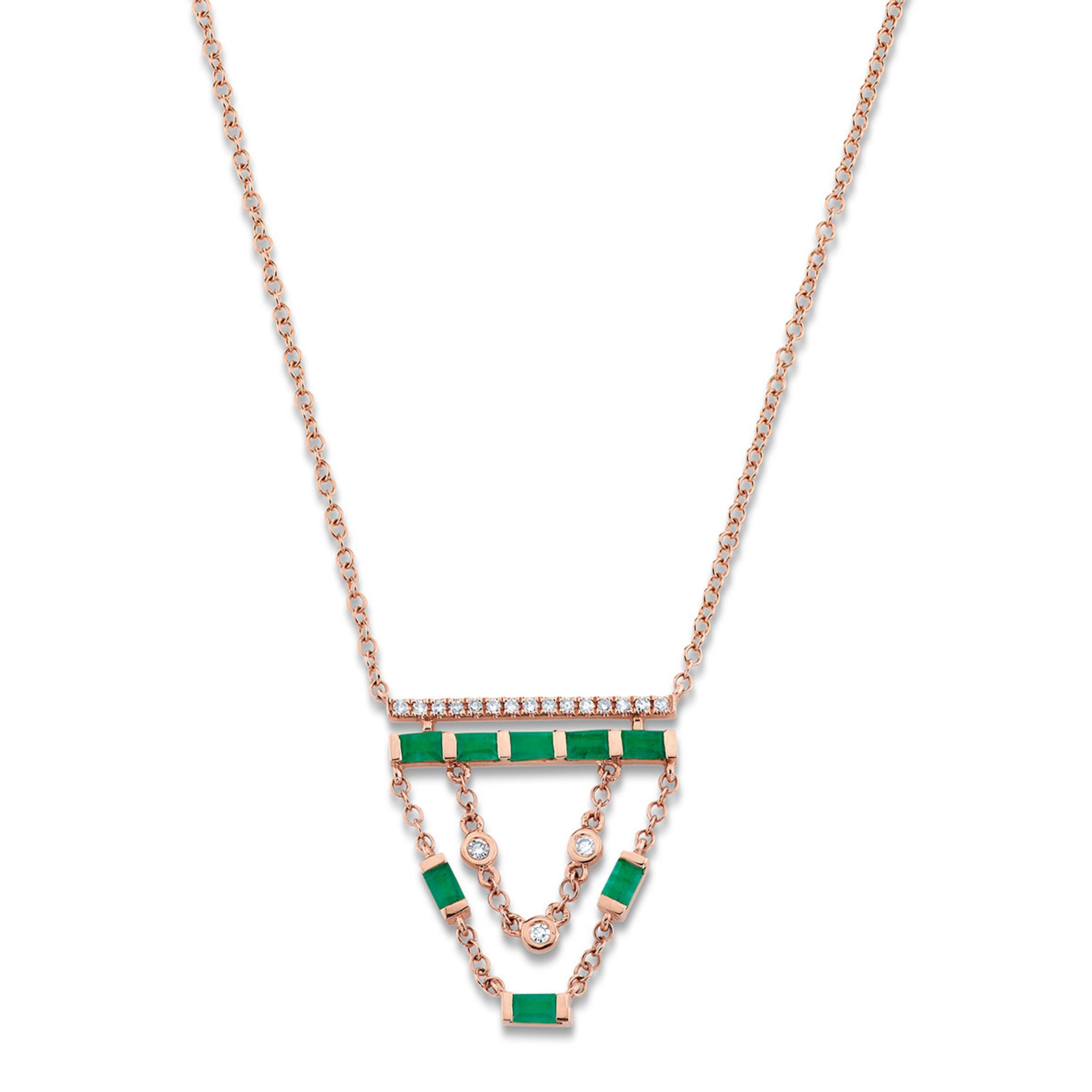 EMERALD & DIAMOND CASCADE NECKLACE