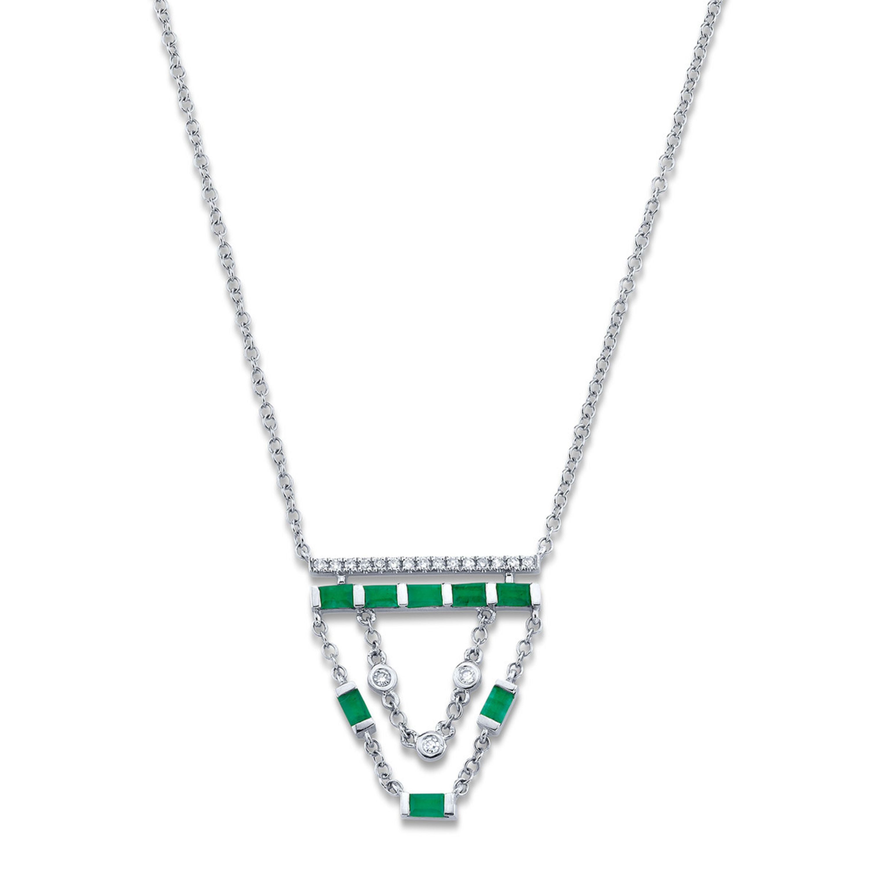 EMERALD & DIAMOND CASCADE NECKLACE