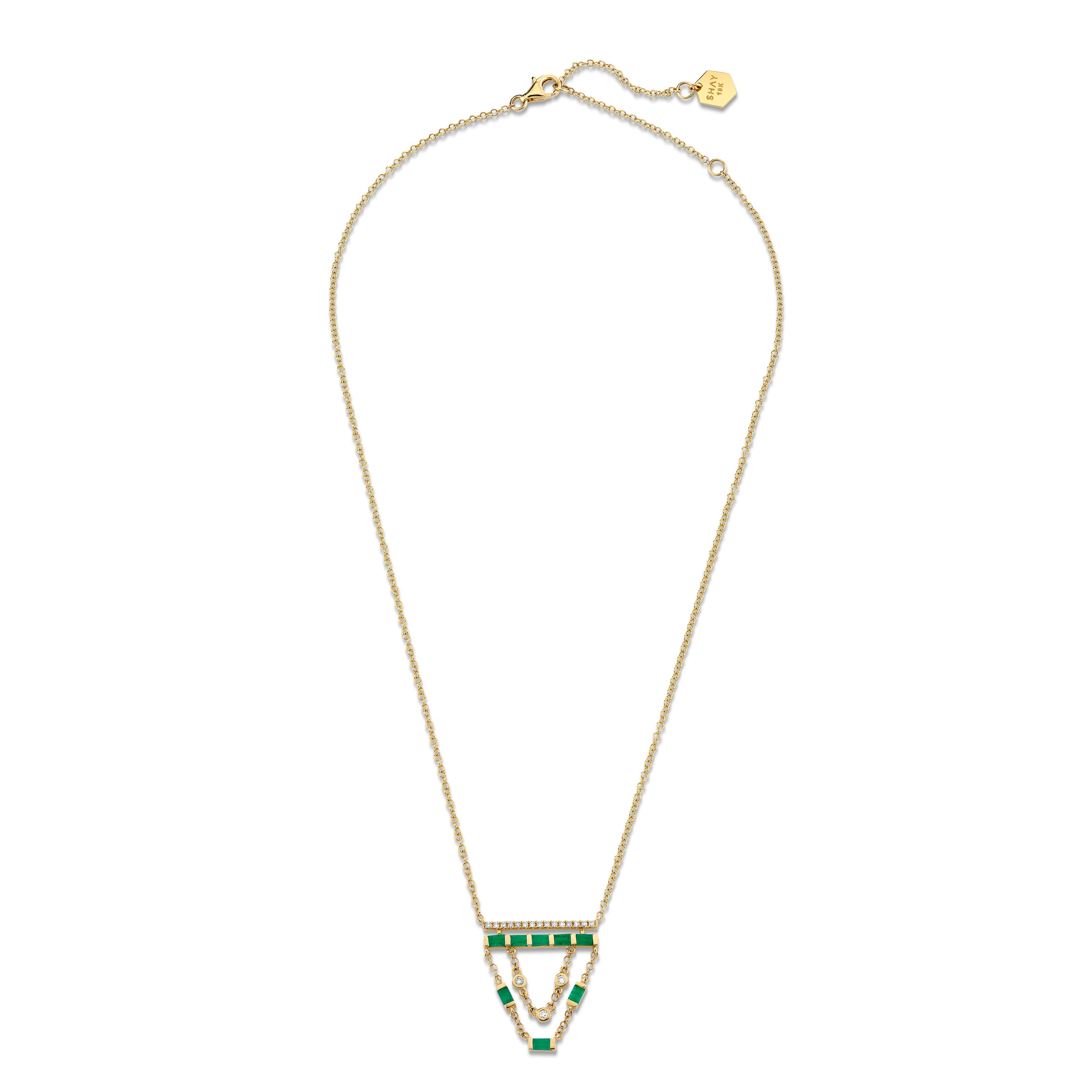 READY TO SHIP EMERALD & DIAMOND CASCADE NECKLACE
