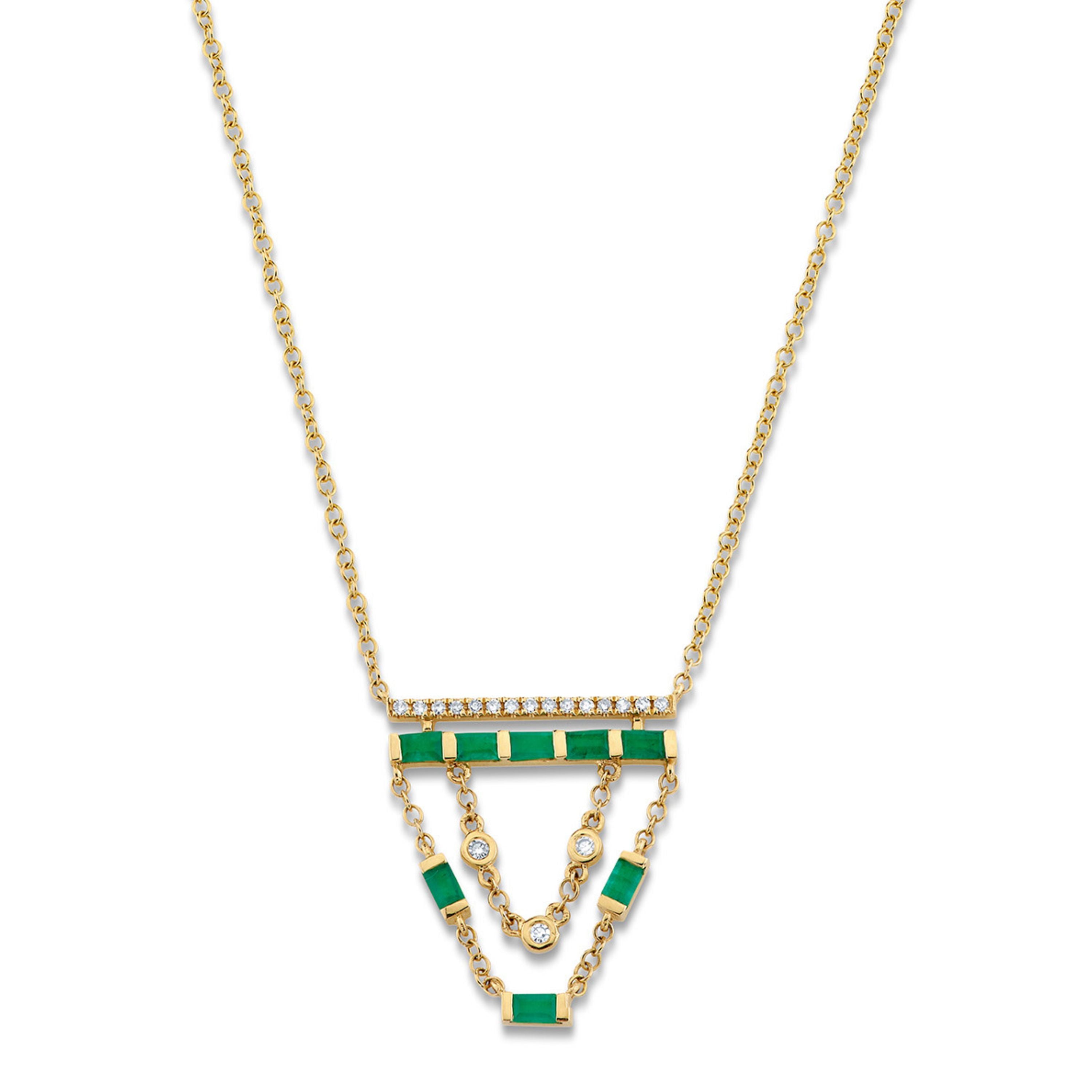 EMERALD & DIAMOND CASCADE NECKLACE
