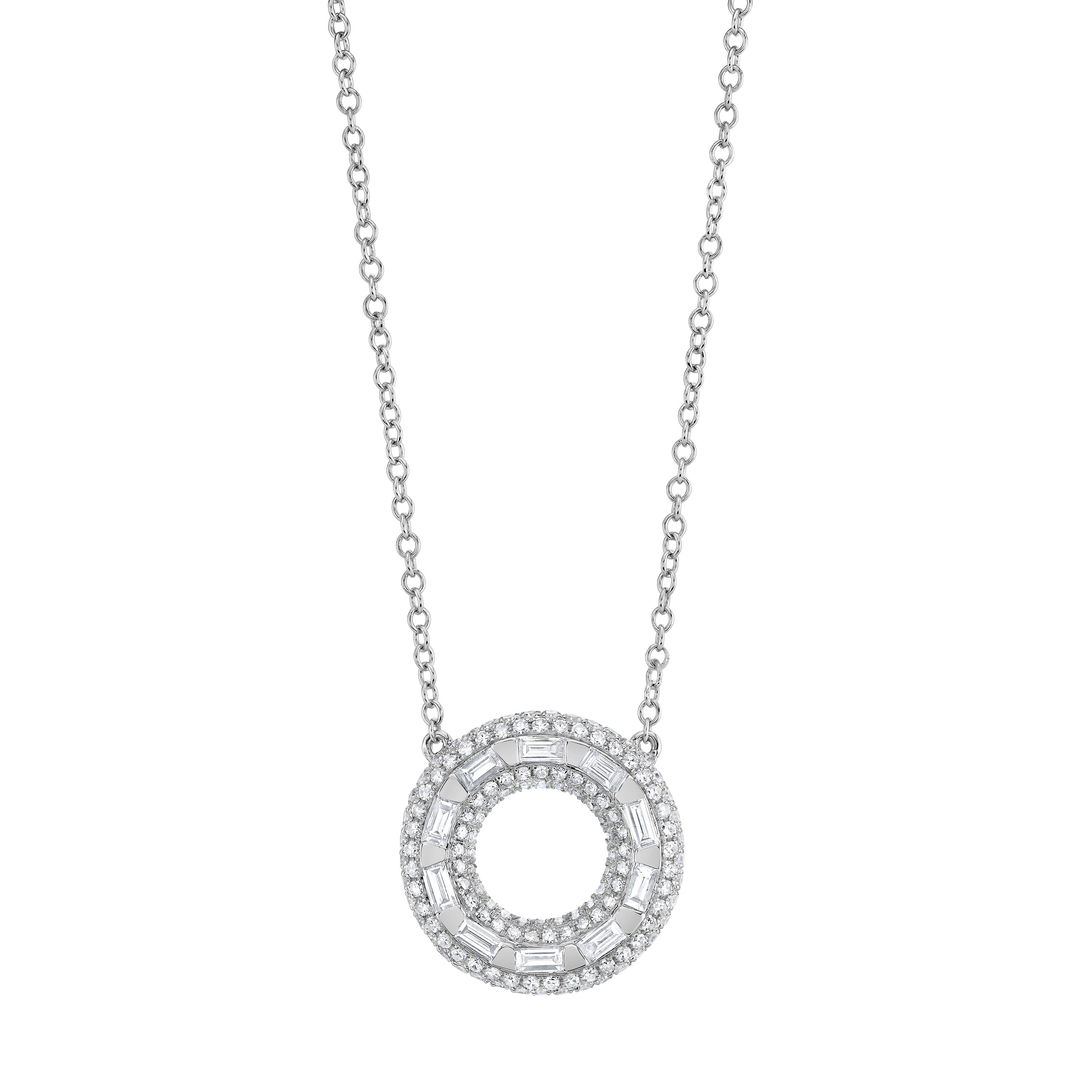 READY TO SHIP DIAMOND ORBIT PAVE PENDANT NECKLACE