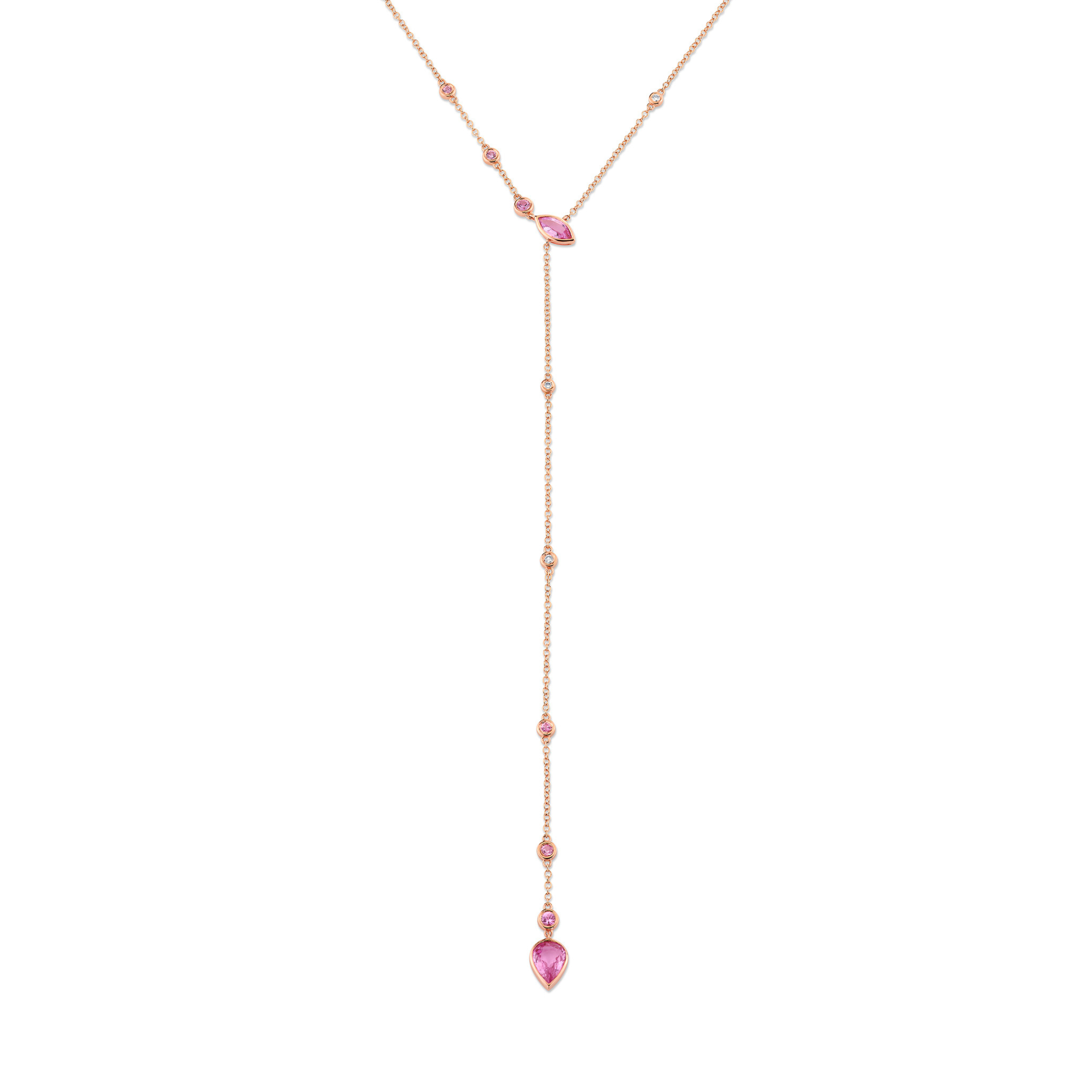 PINK SAPPHIRE RIVIERA Y NECKLACE