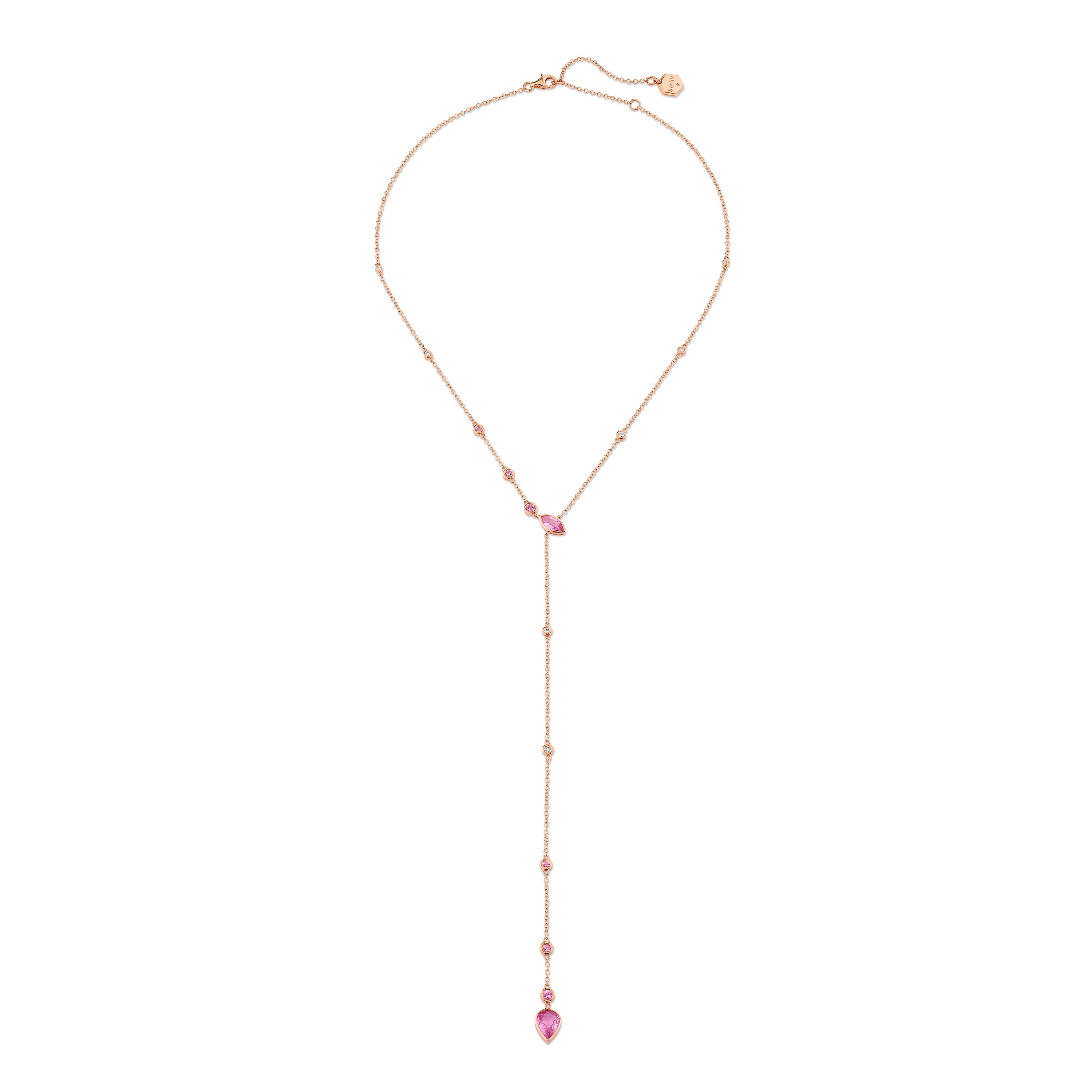 PINK SAPPHIRE RIVIERA Y NECKLACE