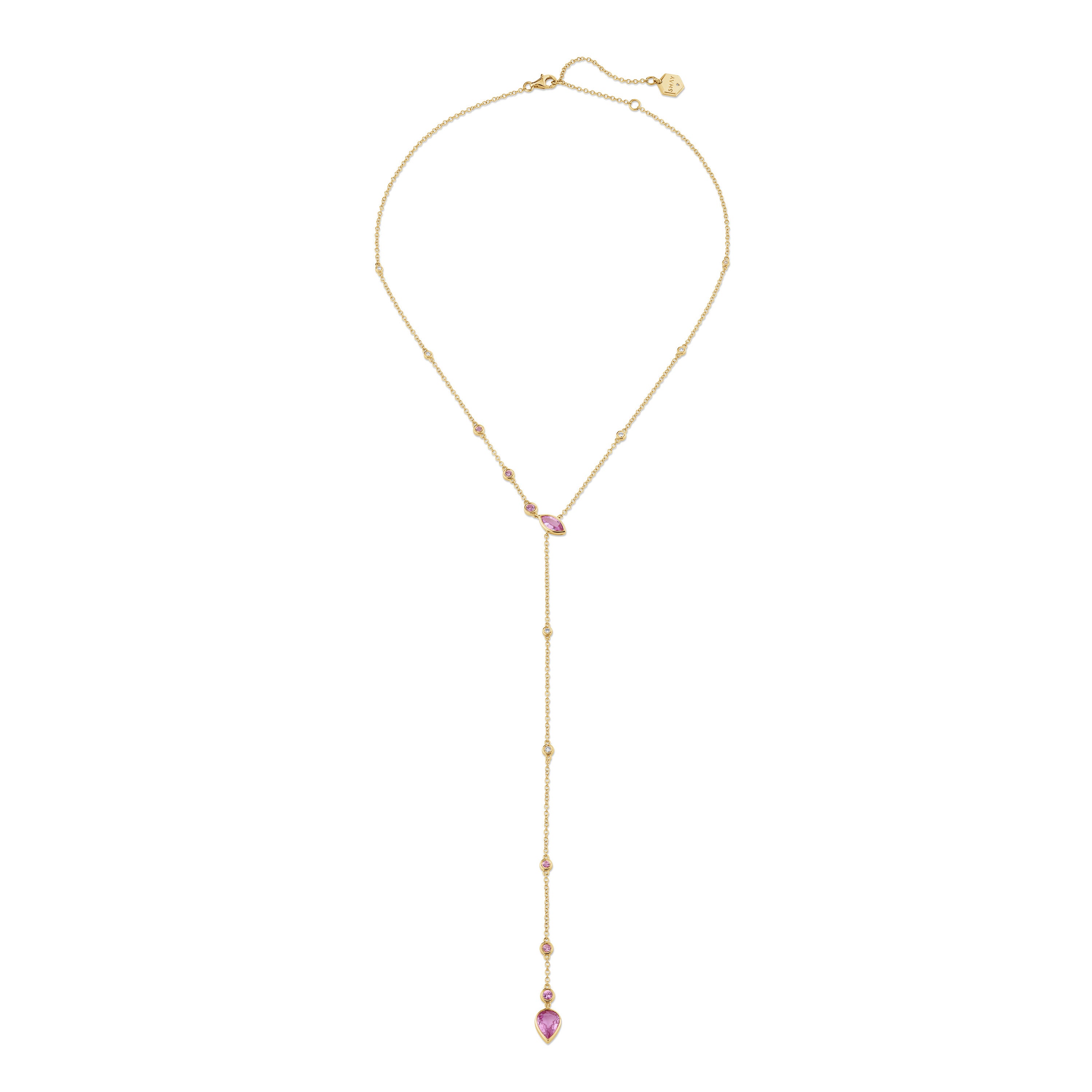 PINK SAPPHIRE RIVIERA Y NECKLACE