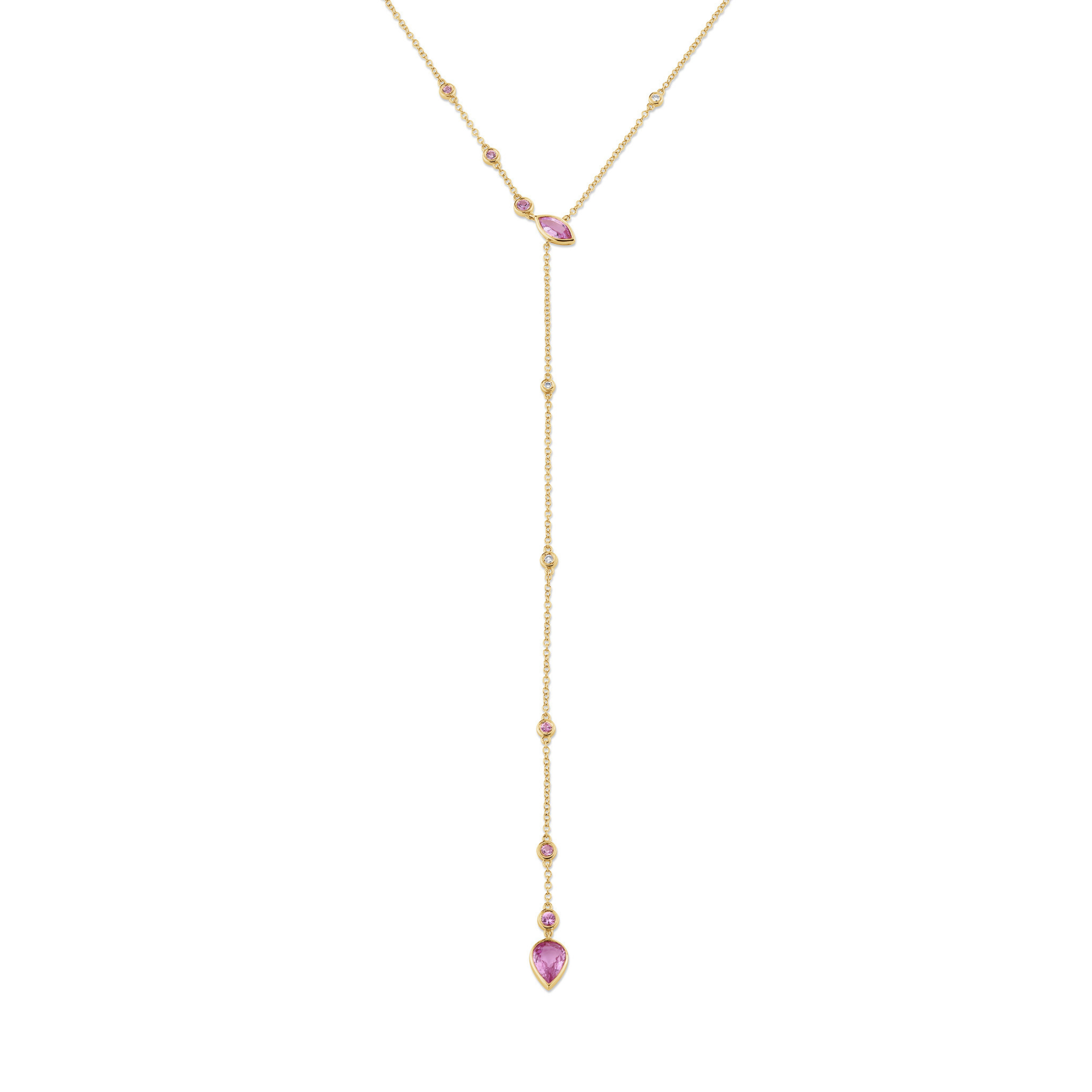 PINK SAPPHIRE RIVIERA Y NECKLACE