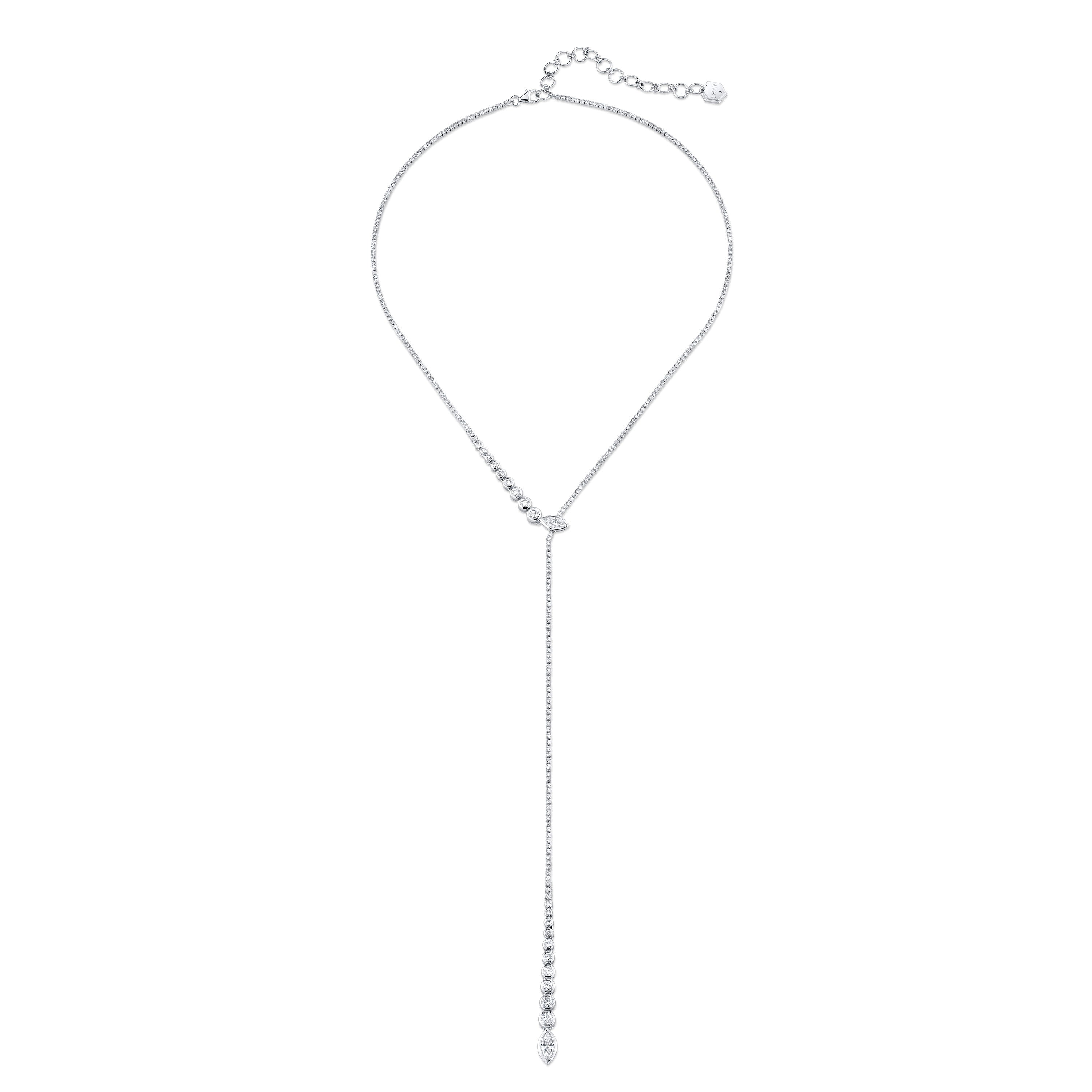 READY TO SHIP DIAMOND RIVIERA DRIP Y NECKLACE