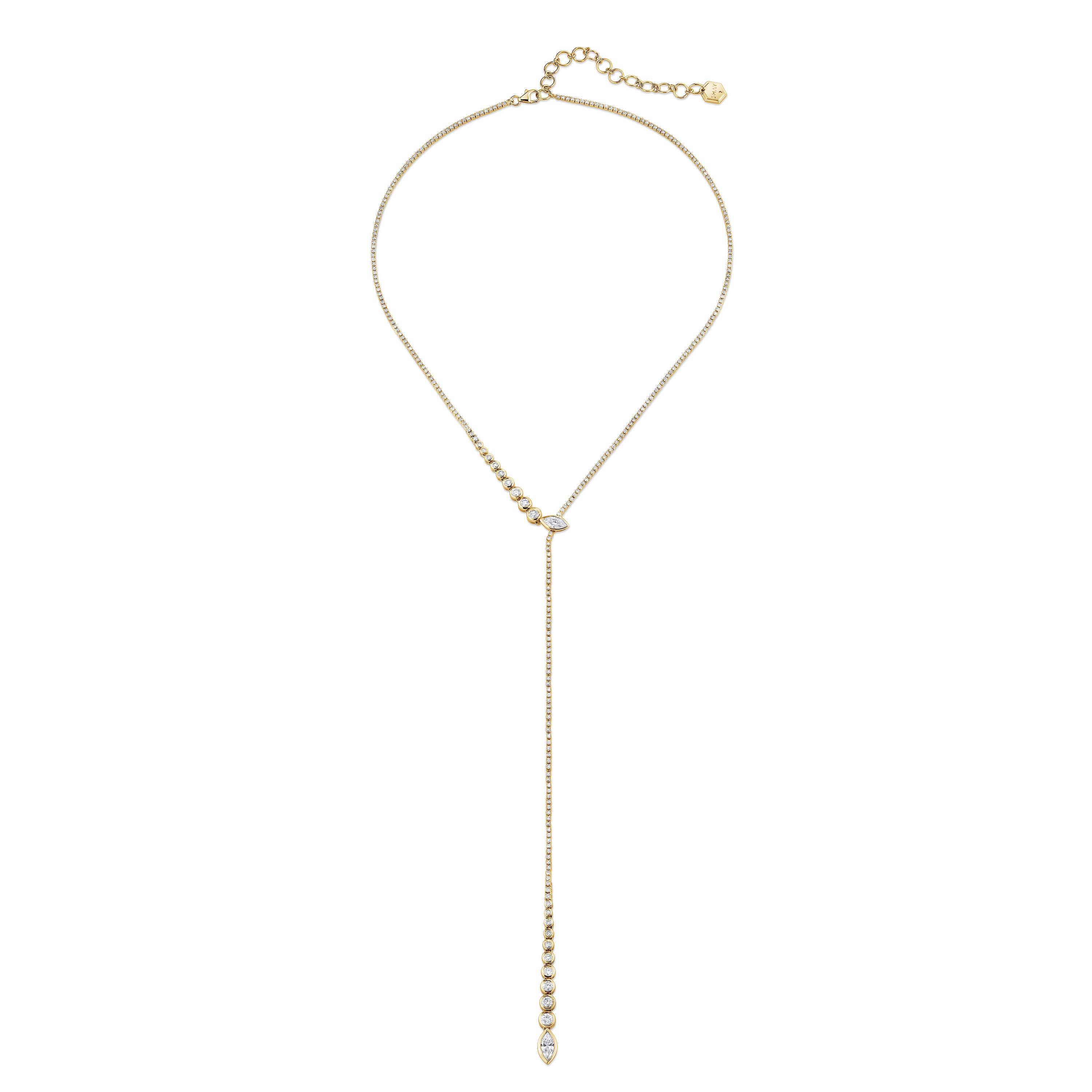 DIAMOND RIVIERA DRIP Y NECKLACE