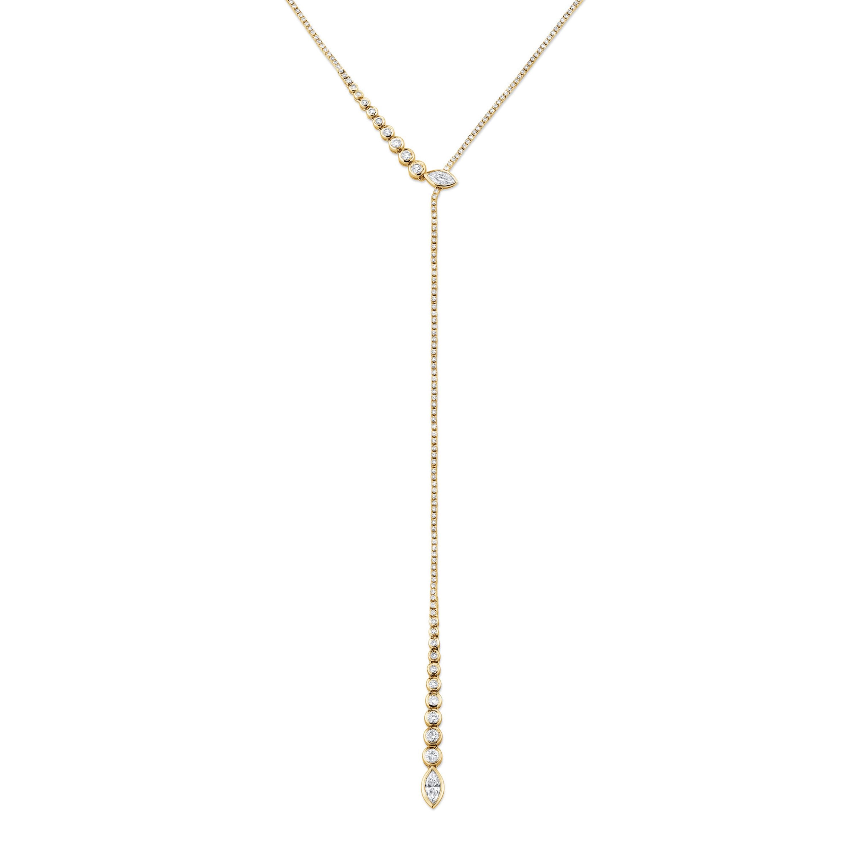 DIAMOND RIVIERA DRIP Y NECKLACE