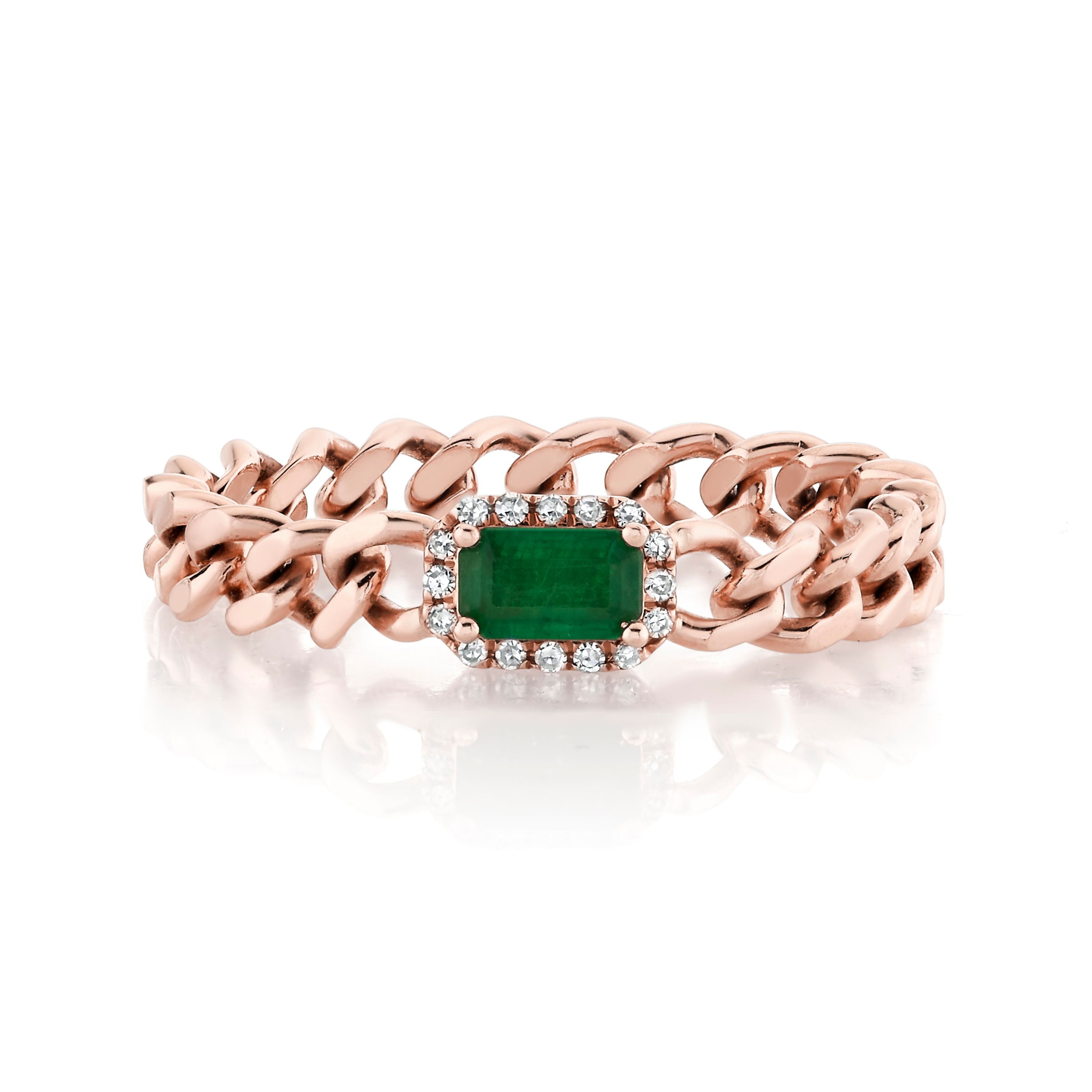 RECTANGLE EMERALD BABY LINK RING