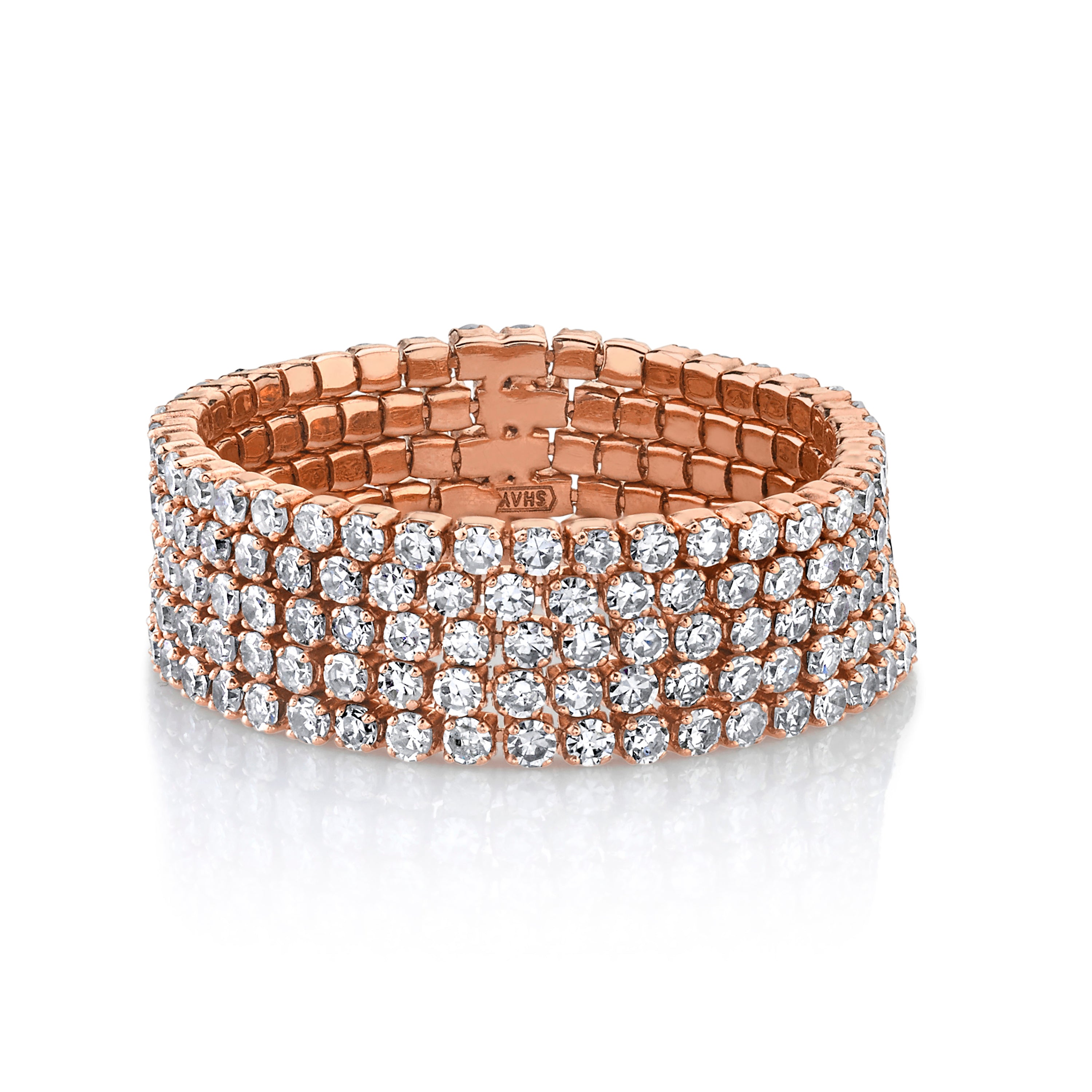 READY TO SHIP DIAMOND 5 THREAD STACK RING