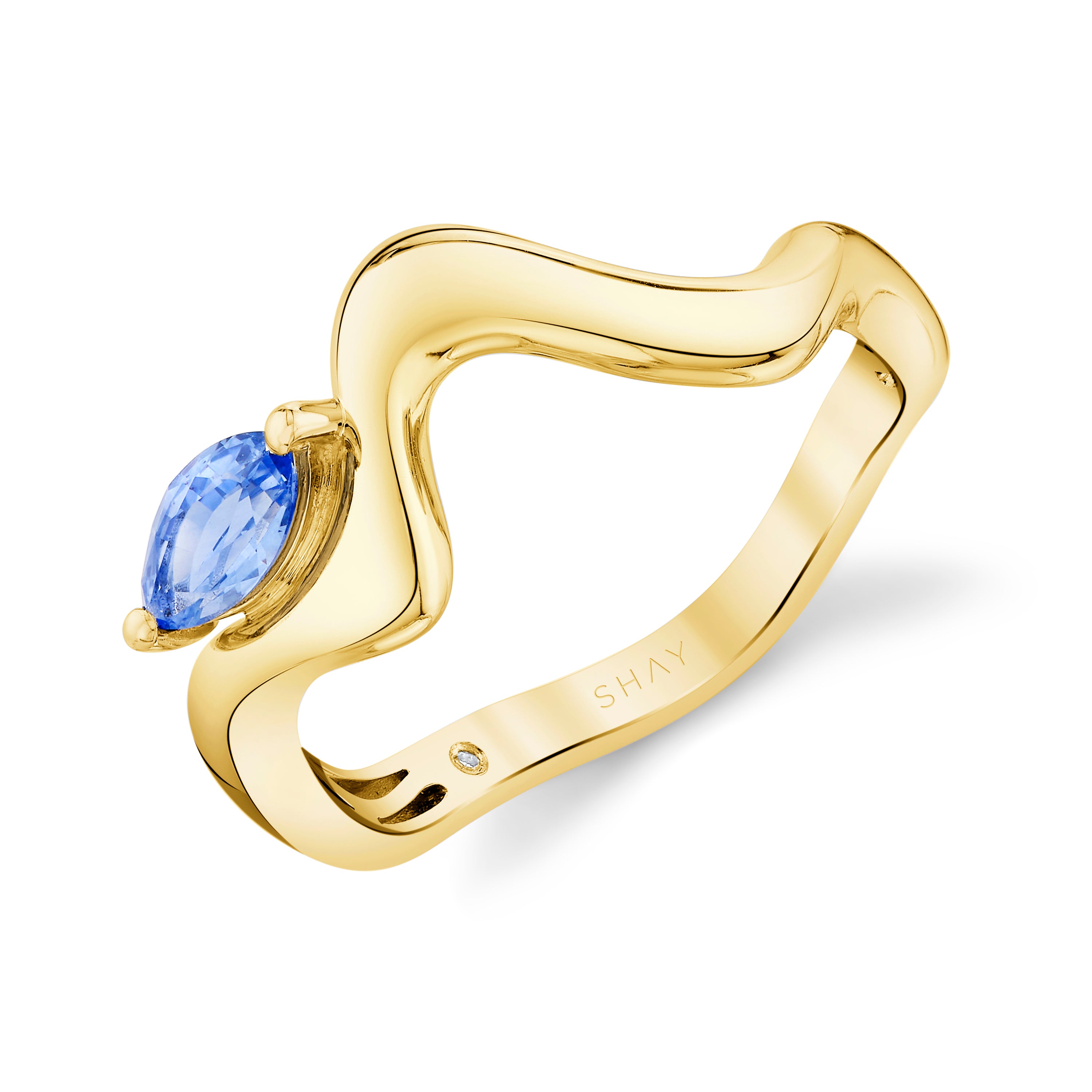 BLUE SAPPHIRE MARQUISE WAVE RING