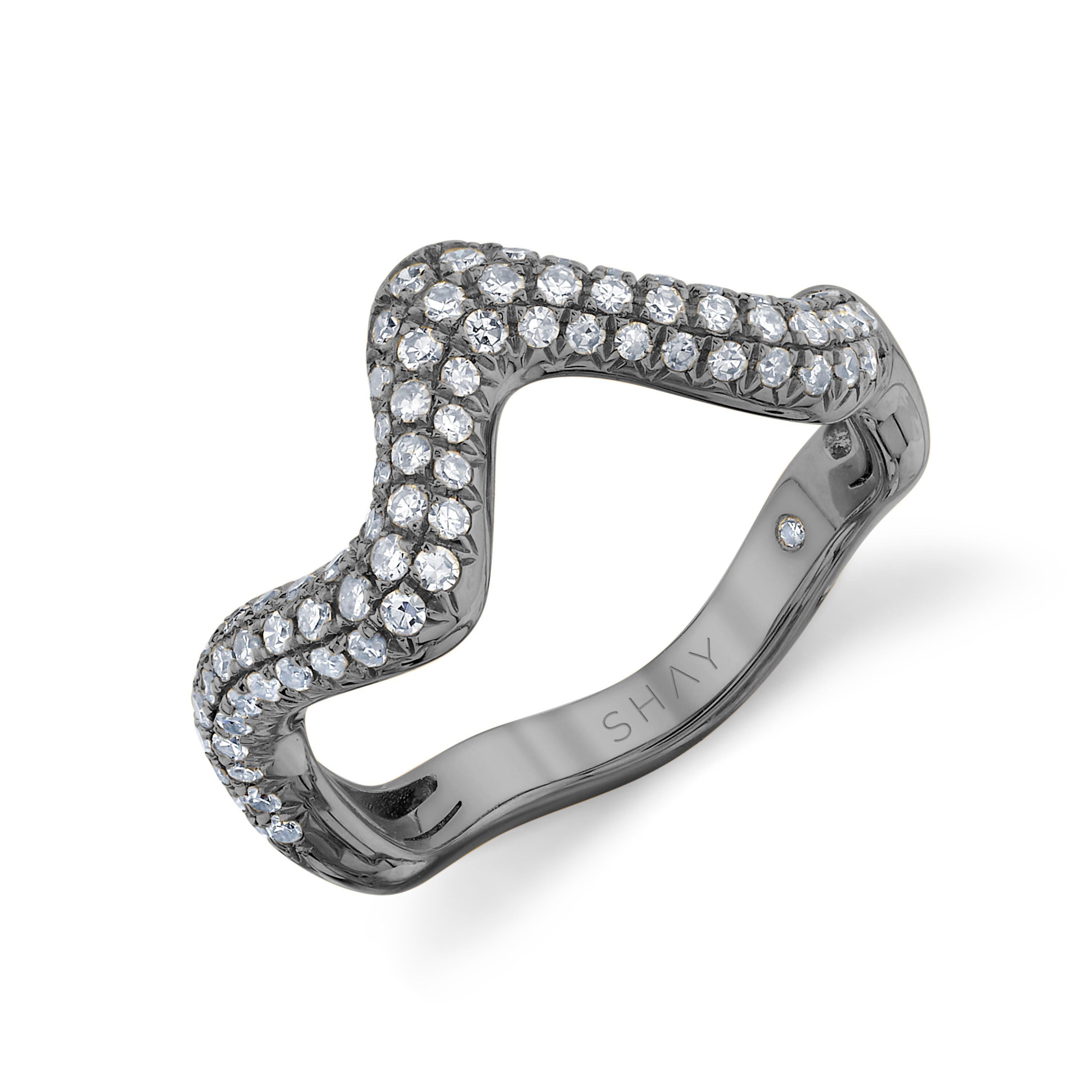 DIAMOND WAVE PINKY RING