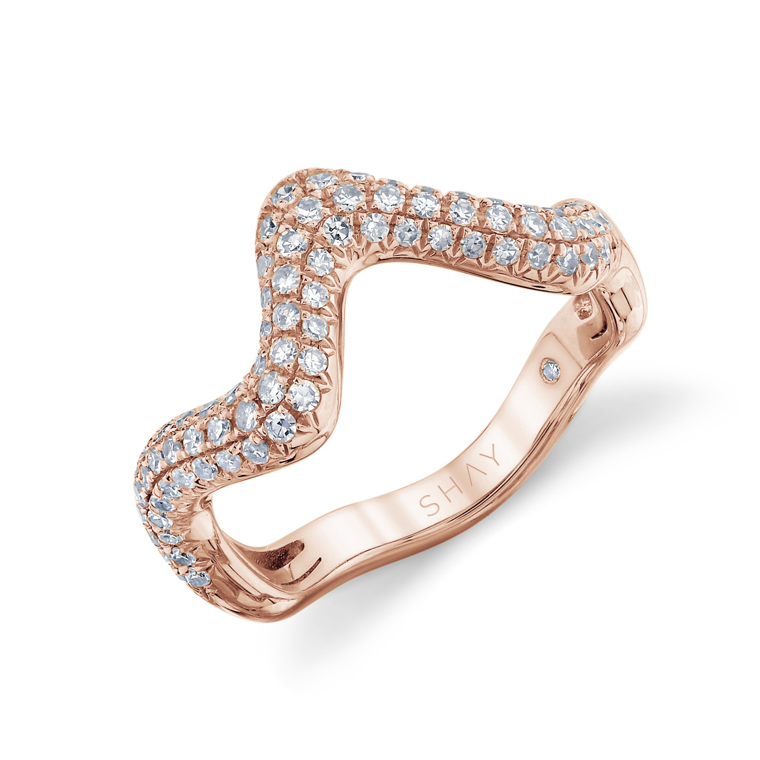 DIAMOND WAVE PINKY RING