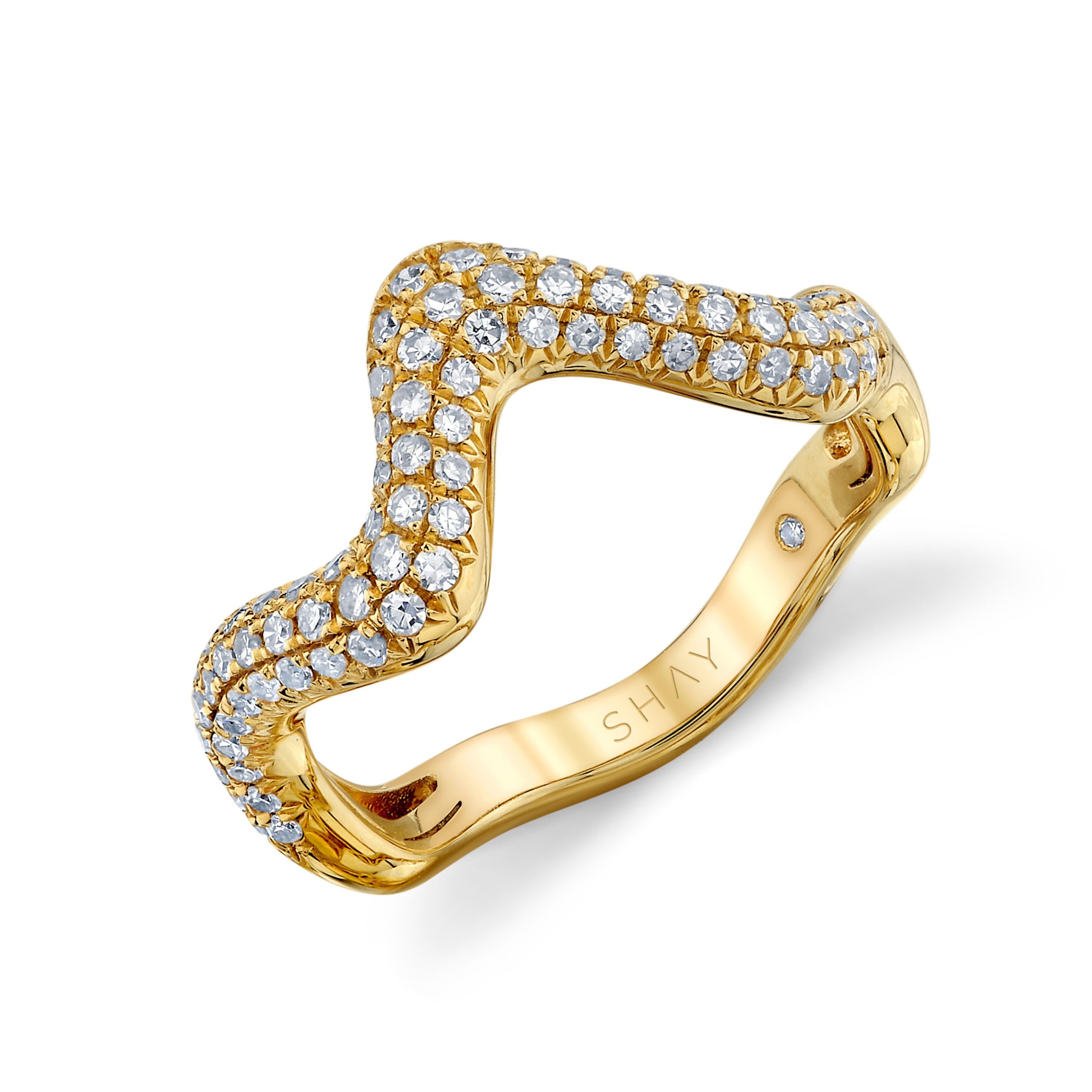 DIAMOND WAVE PINKY RING