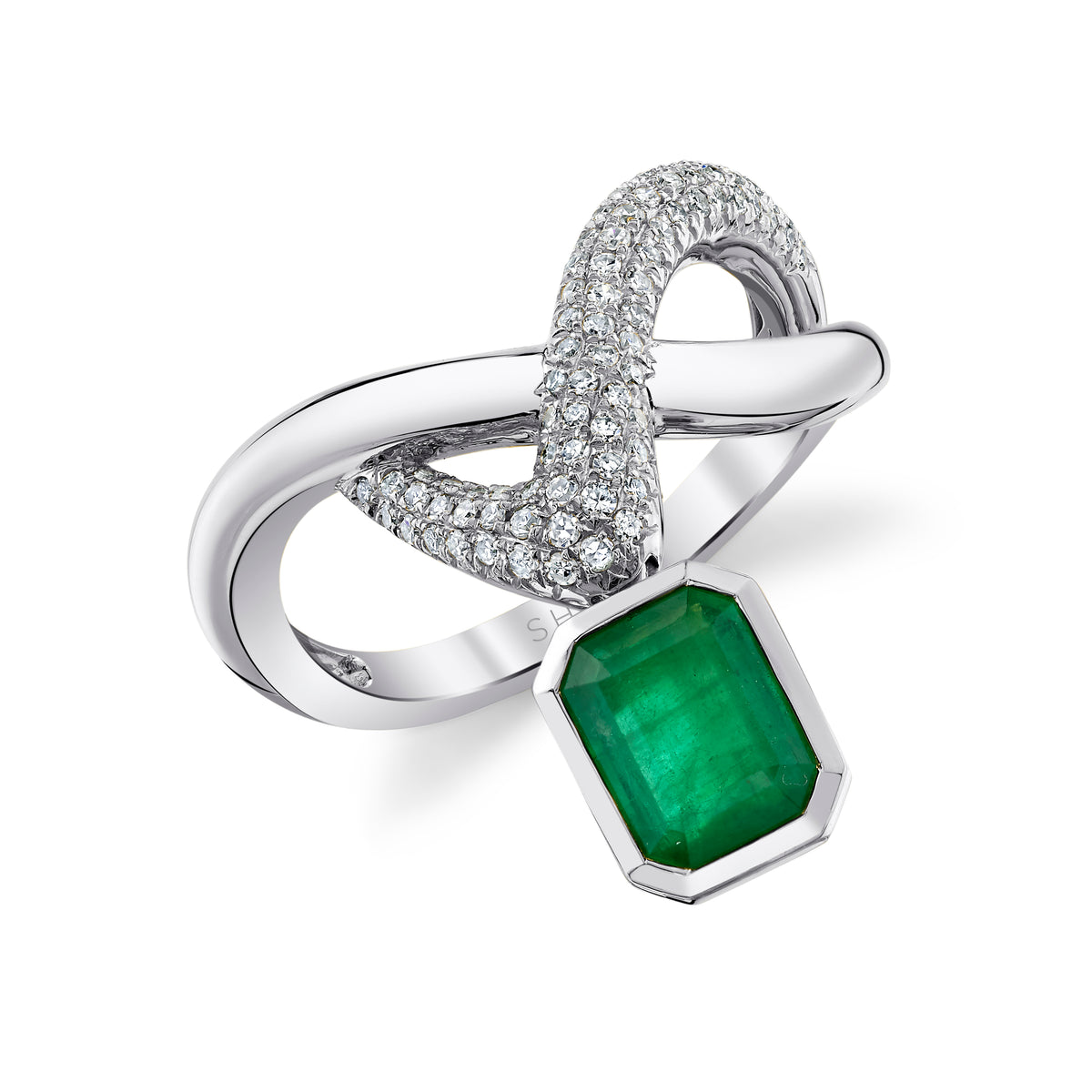 EMERALD FLOATING ZAR RING