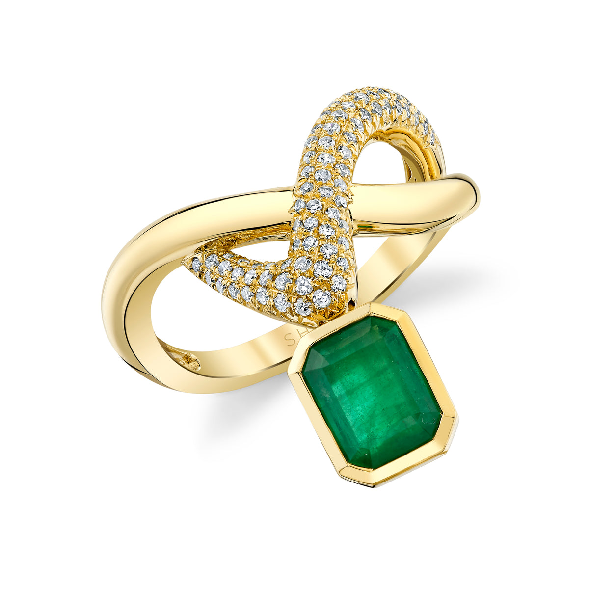 EMERALD FLOATING ZAR RING