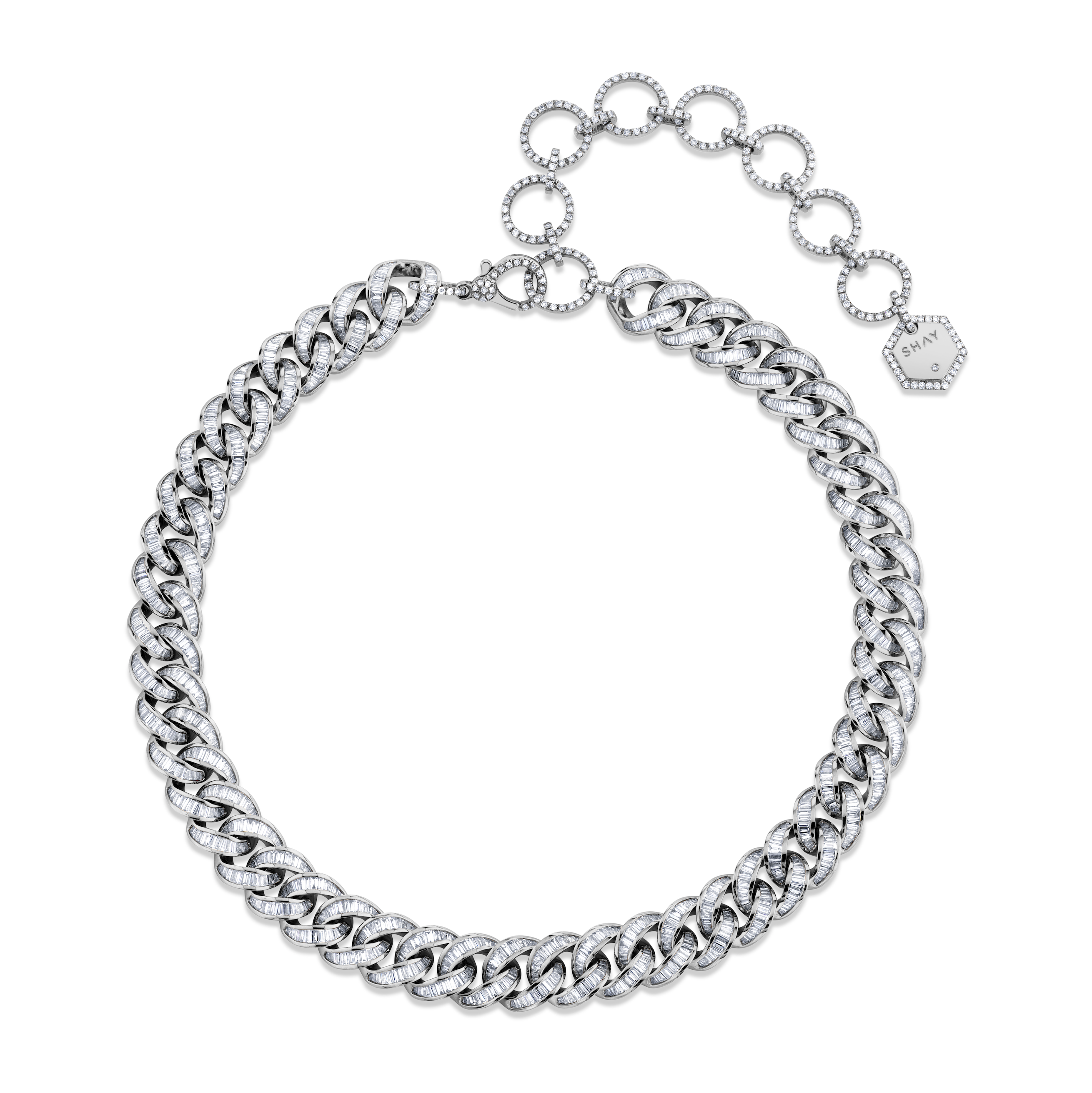 READY TO SHIP DIAMOND BAGUETTE ESSENTIAL LINK NECKLACE