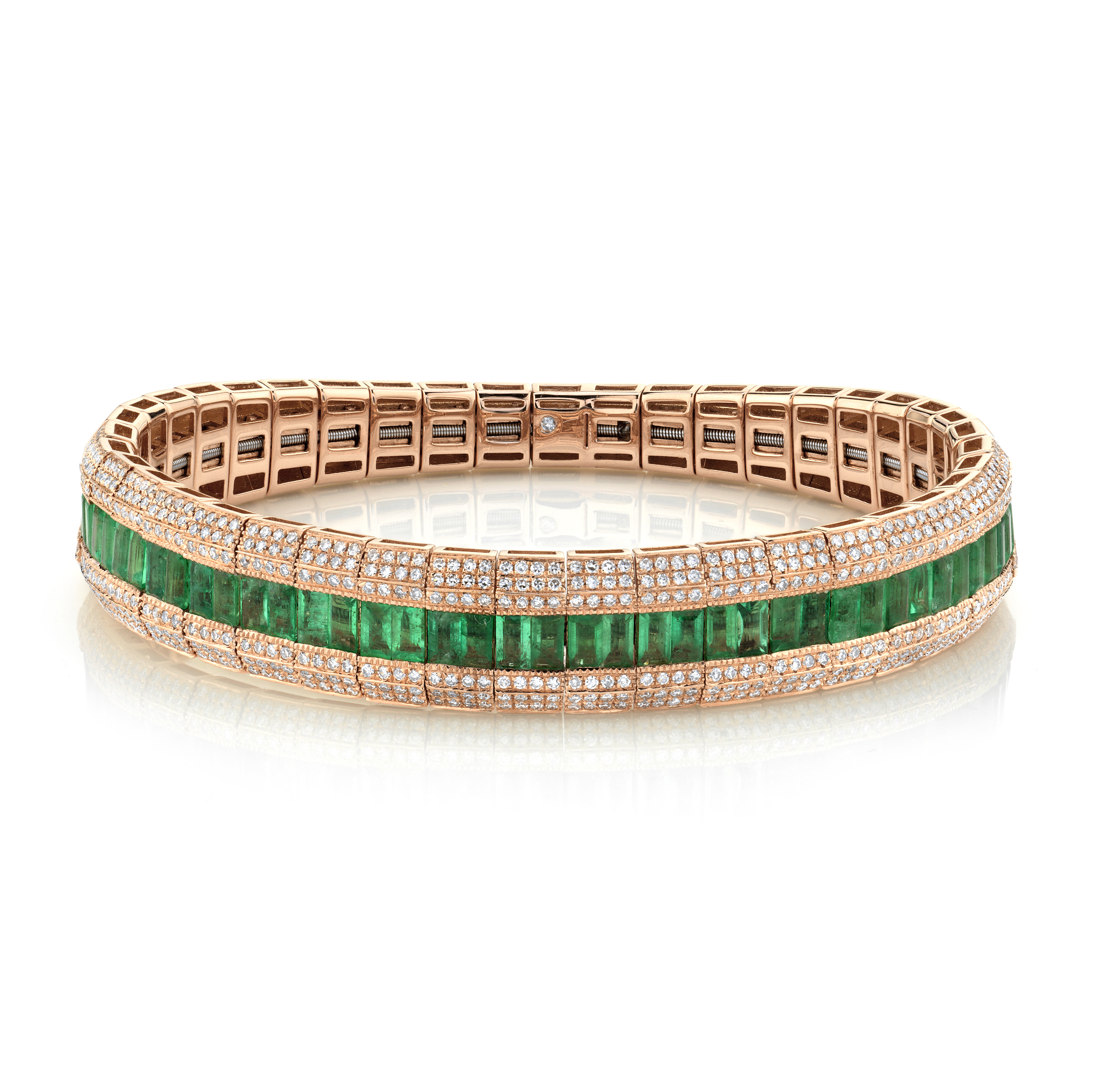 EMERALD & DIAMOND STRETCH BRACELET