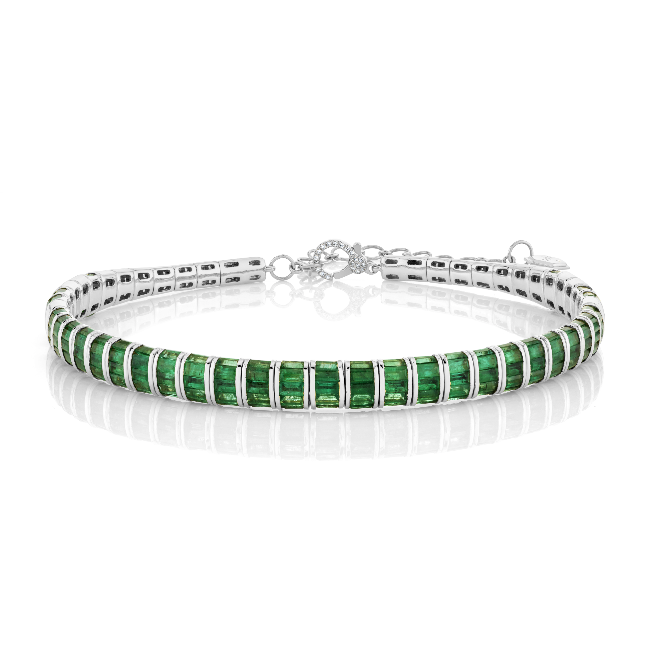 SHAY Emerald Baguette Collar, 21ct, 18k gold, side view