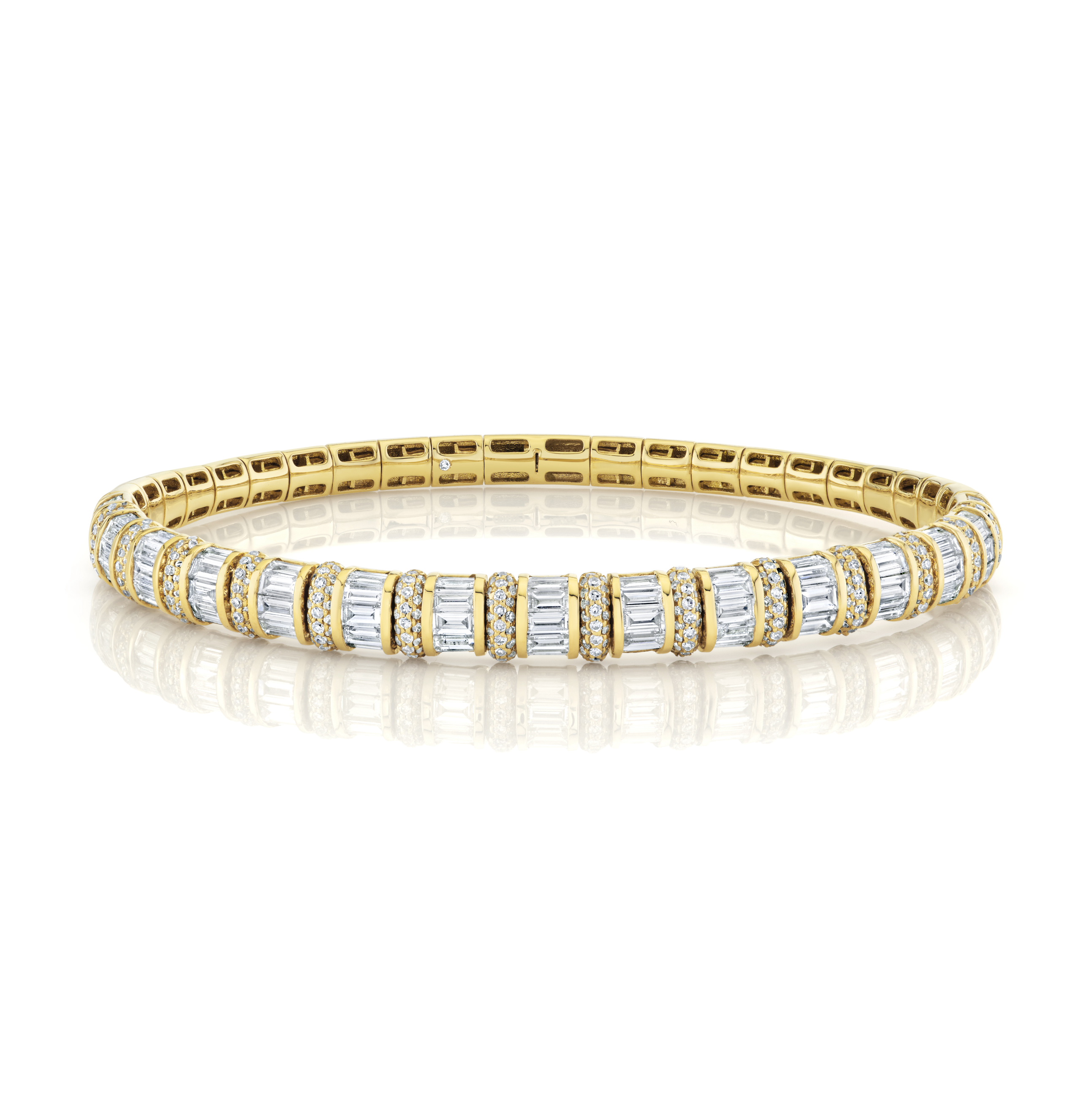 READY TO SHIP DIAMOND BAGUETTE & PAVE STRETCH BRACELET