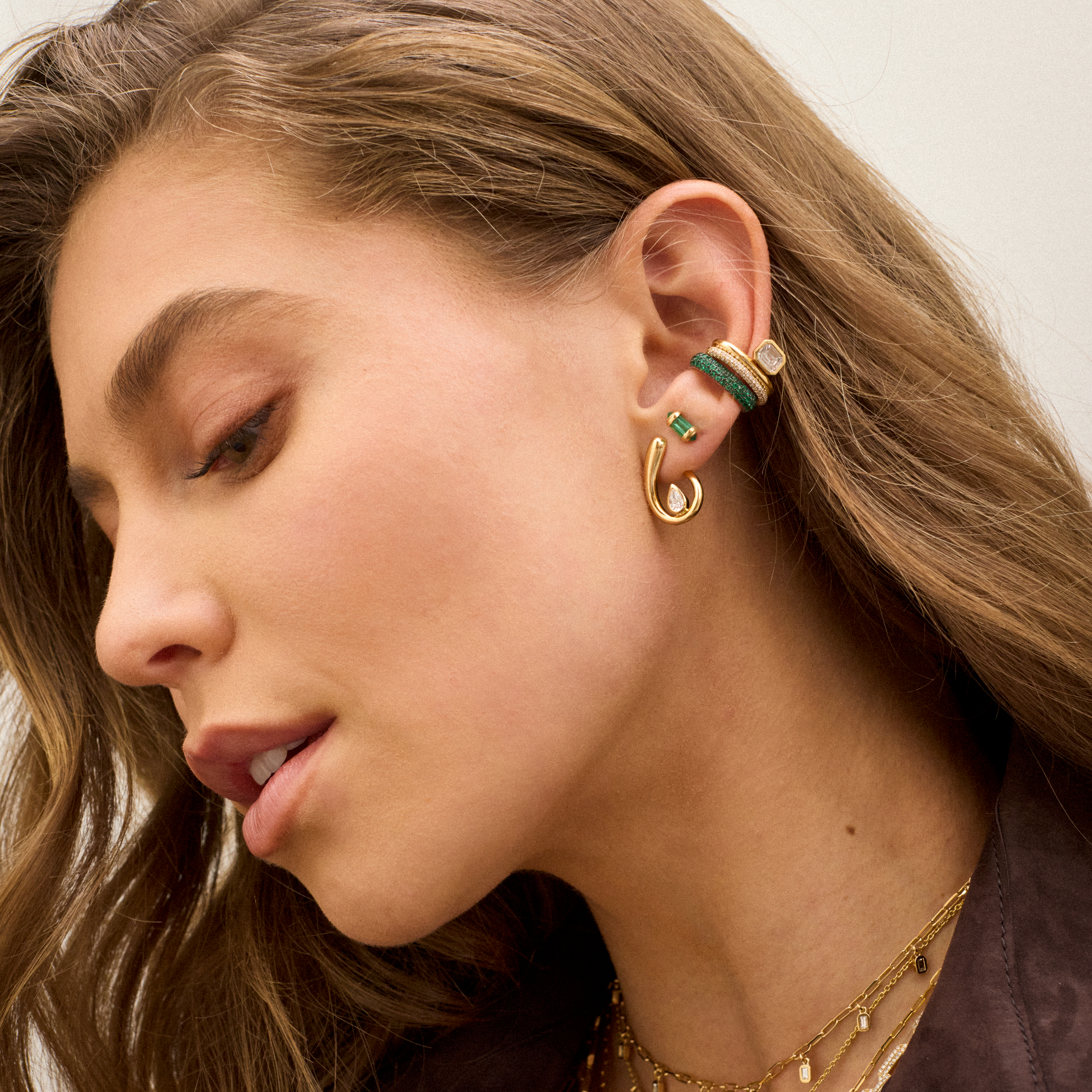 DIAMOND FLOATING BEZEL EAR CUFF