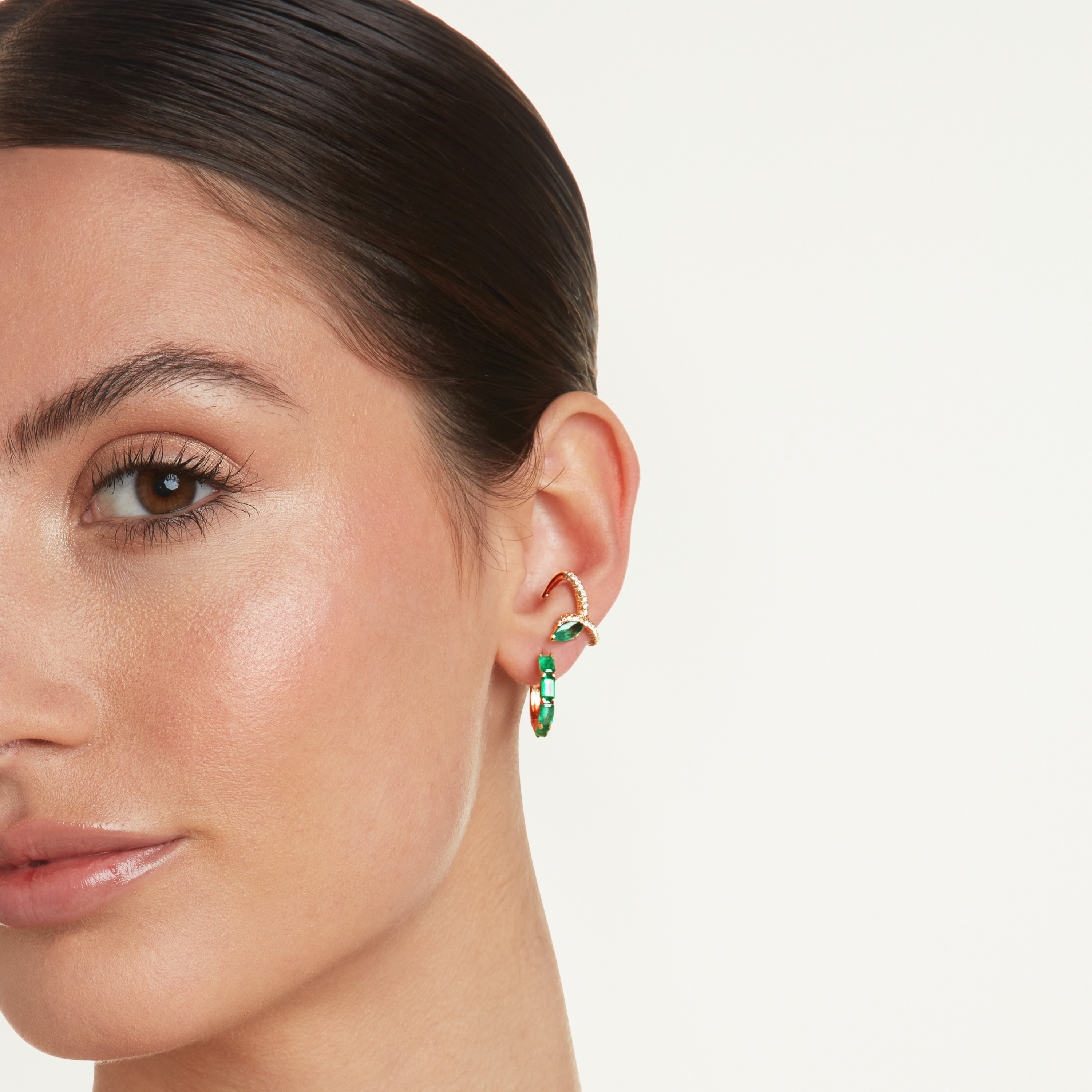 READY TO SHIP EMERALD MARQUISE CHEVRON EAR CUFF