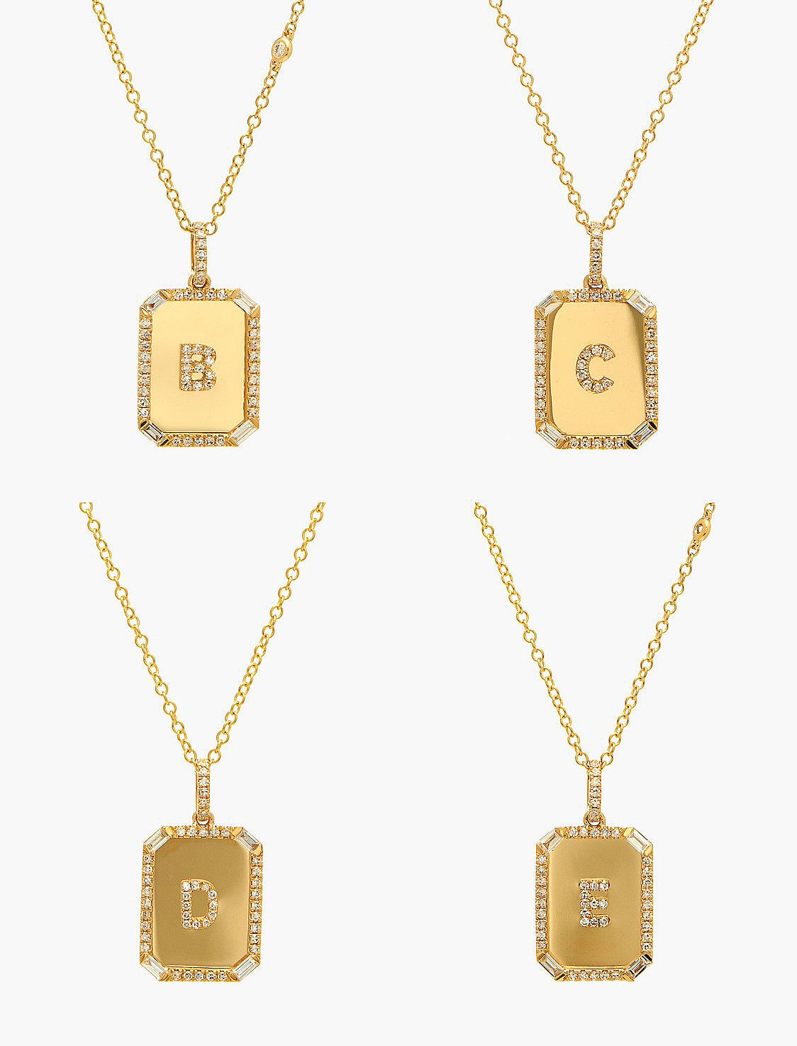 DIAMOND INITIAL MINI NAMEPLATE NECKLACE