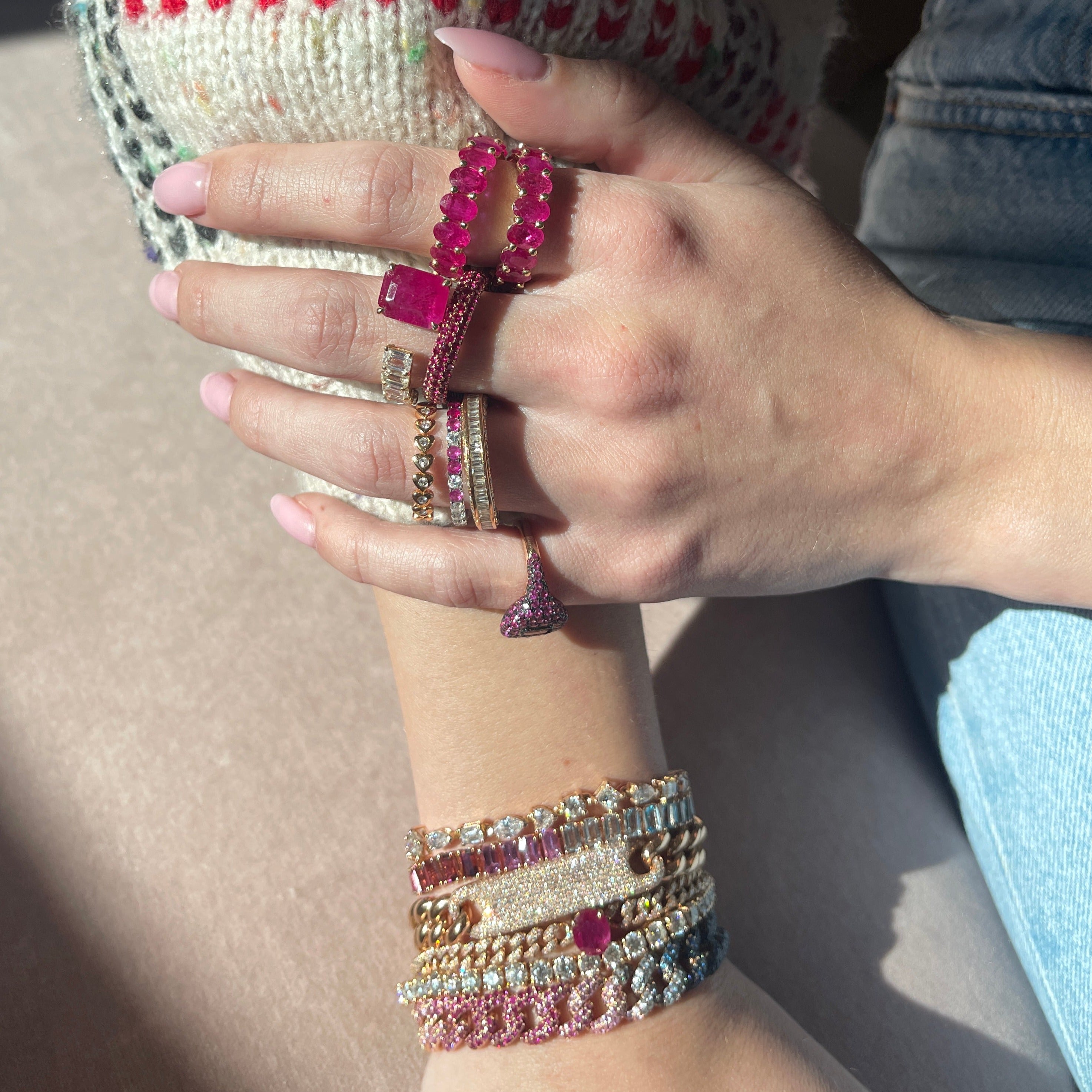 READY TO SHIP FLOATING RUBY & DIAMOND RING