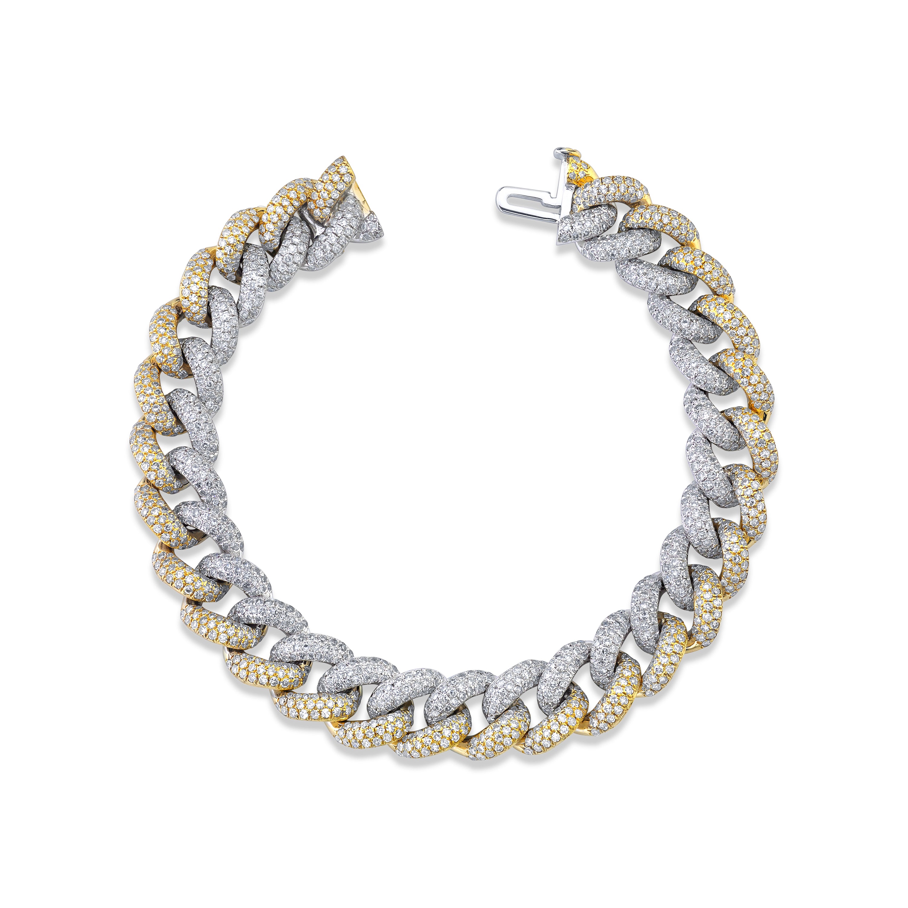 SHAY Ready to Ship Diamond Pave Two-tone Essential Link Bracelet, 18k gold, primary view