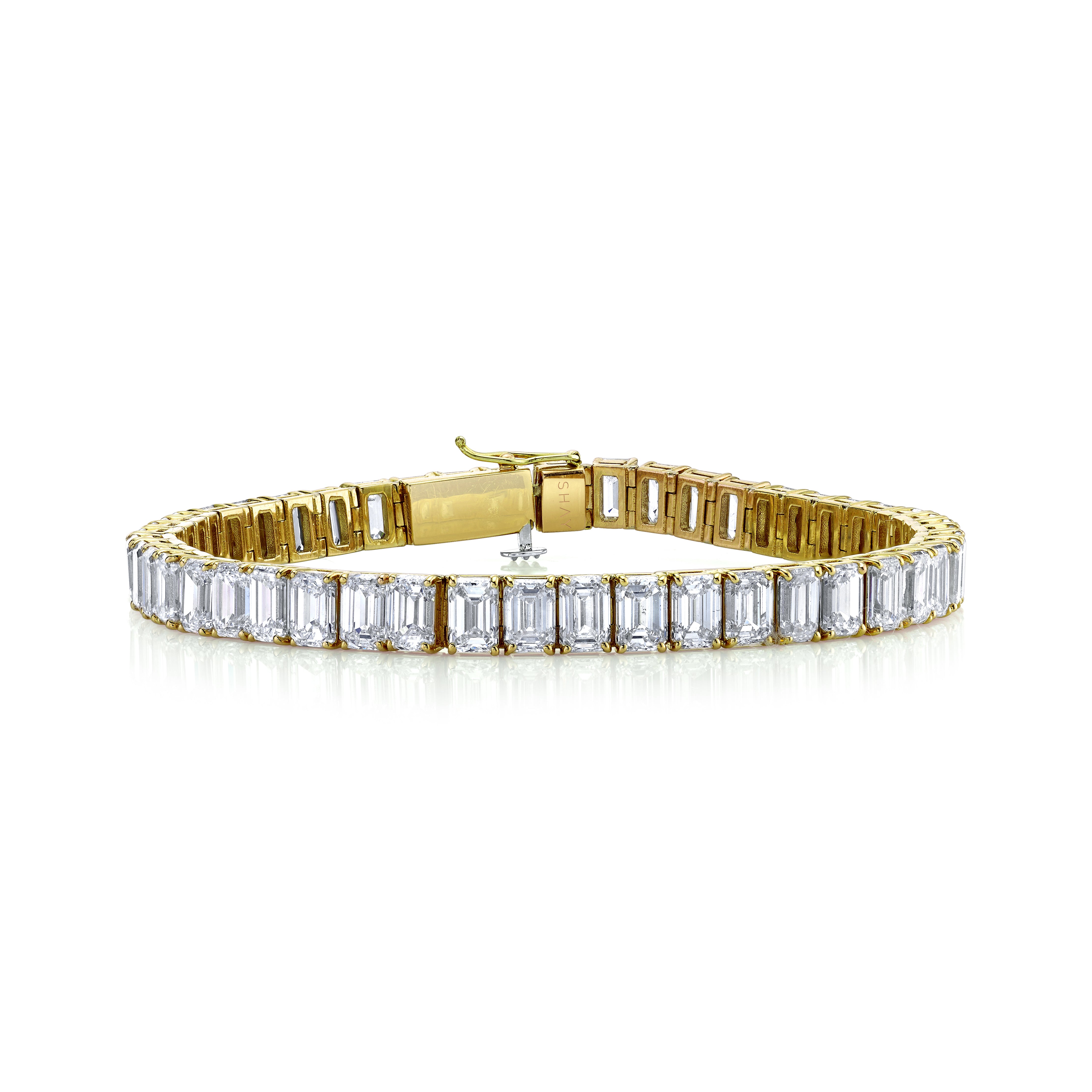SHAY Diamond Eternity Tennis Bracelet, 28ct, 18k gold, side view