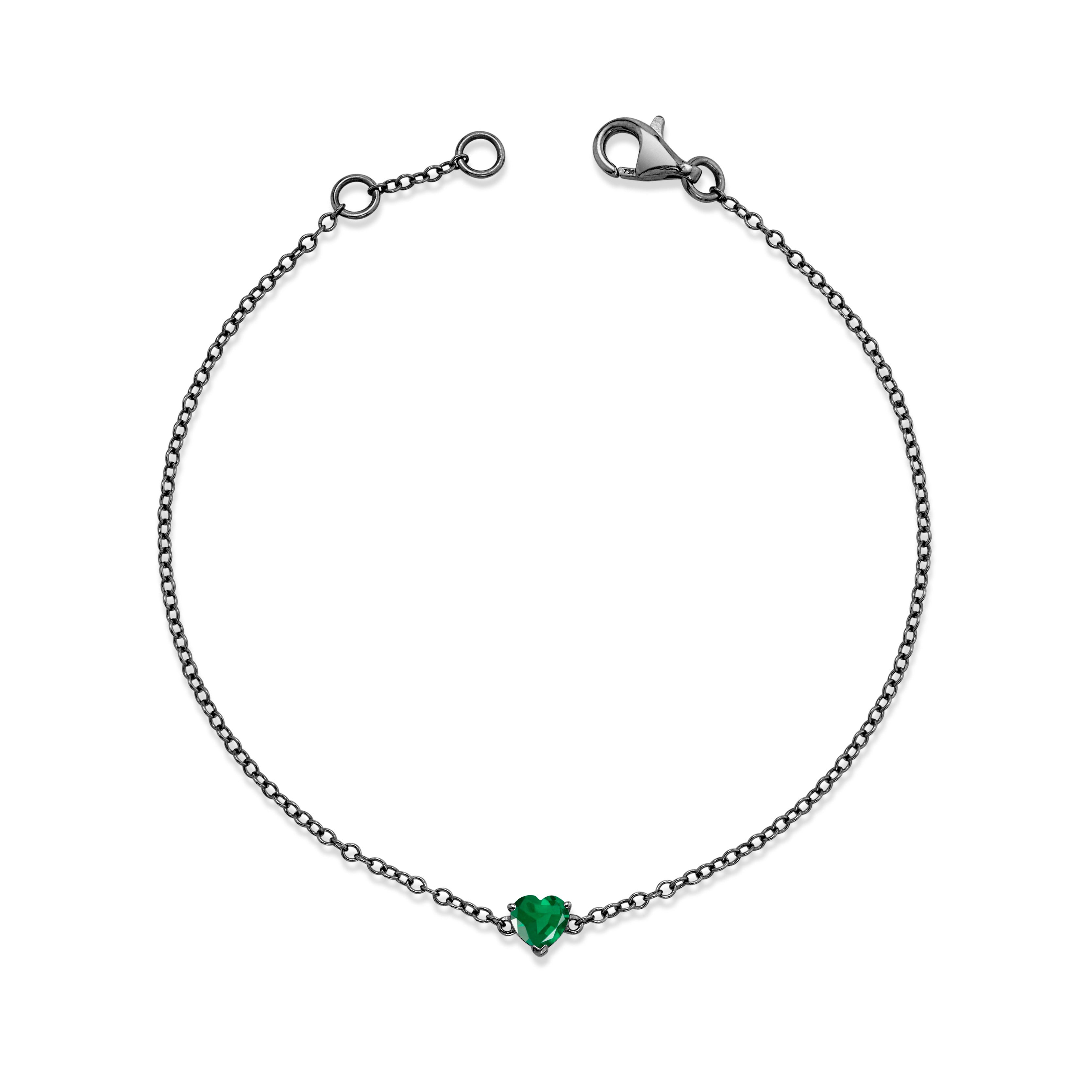 EMERALD BABY HEART BRACELET