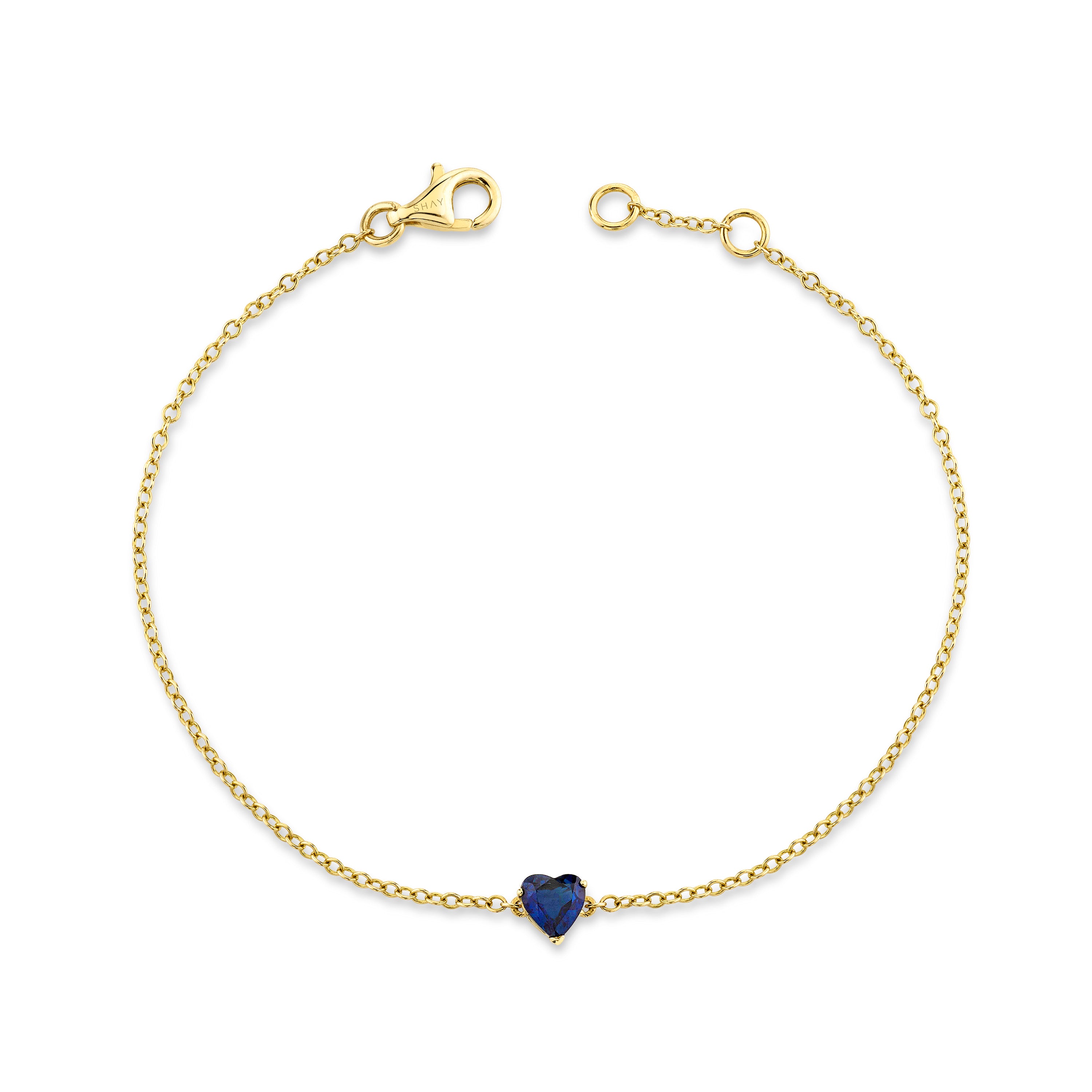 READY TO SHIP BLUE SAPPHIRE BABY HEART BRACELET