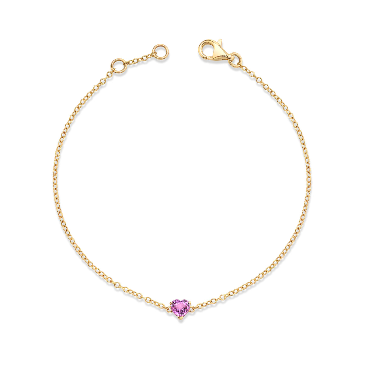 READY TO SHIP PINK SAPPHIRE BABY HEART ANKLET