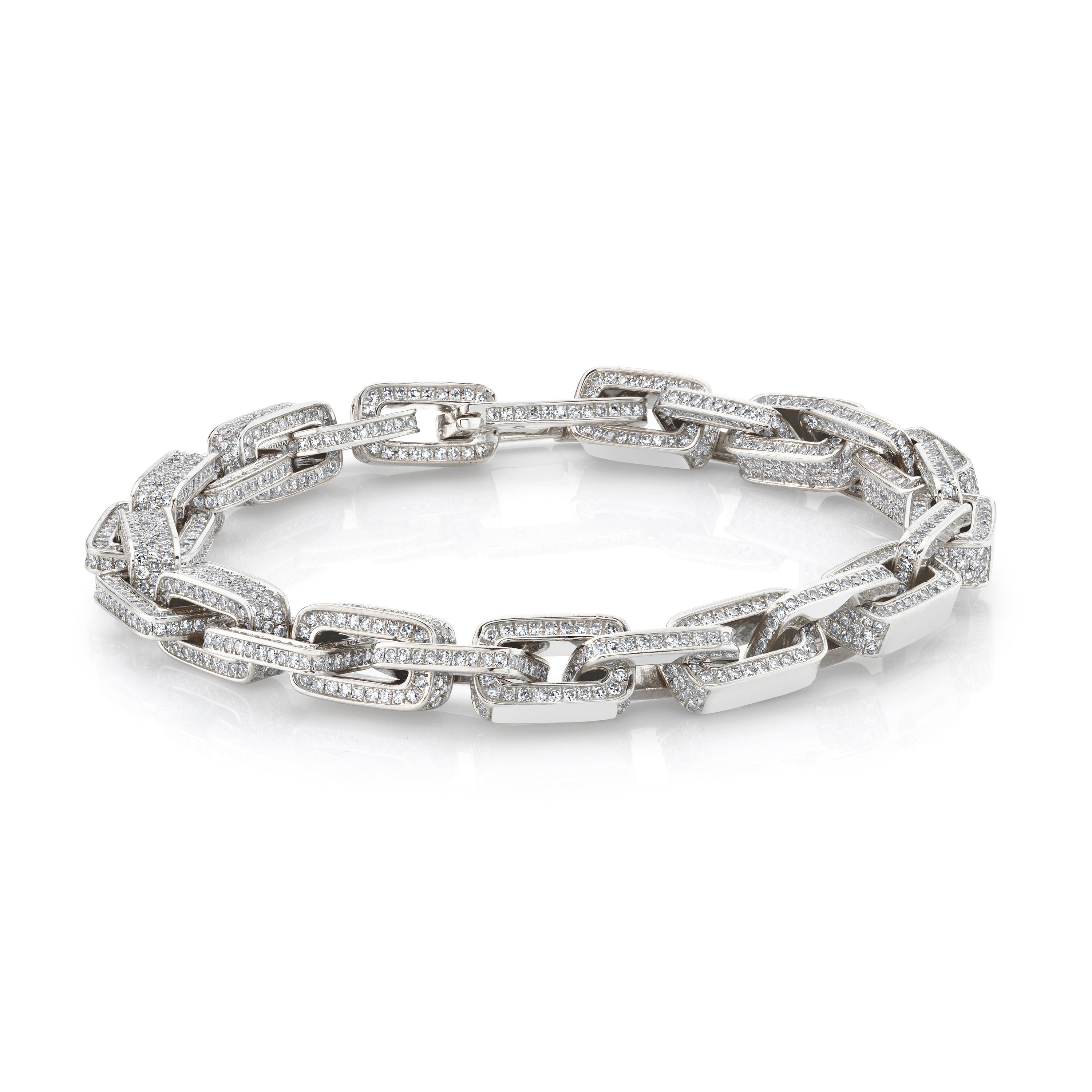 SHAY Ready to Ship Diamond Pave Deco Link Bracelet, 18k gold, detail view