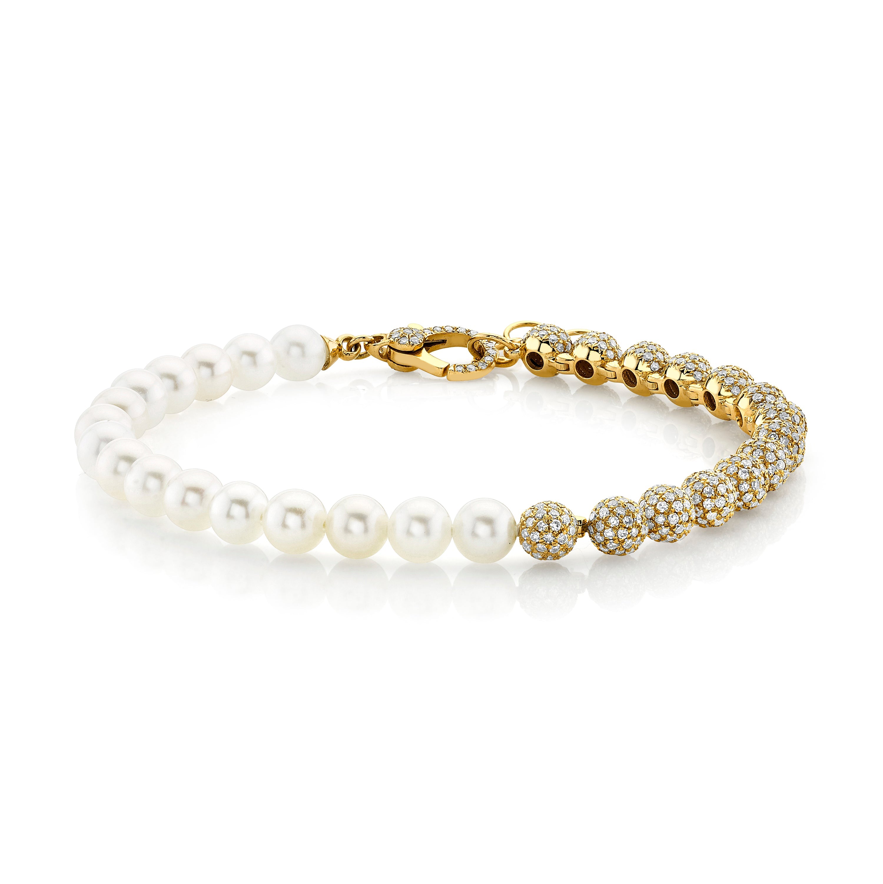 SHAY Ready to Ship Pearl & Diamond Bracelet, 18k gold, primary view
