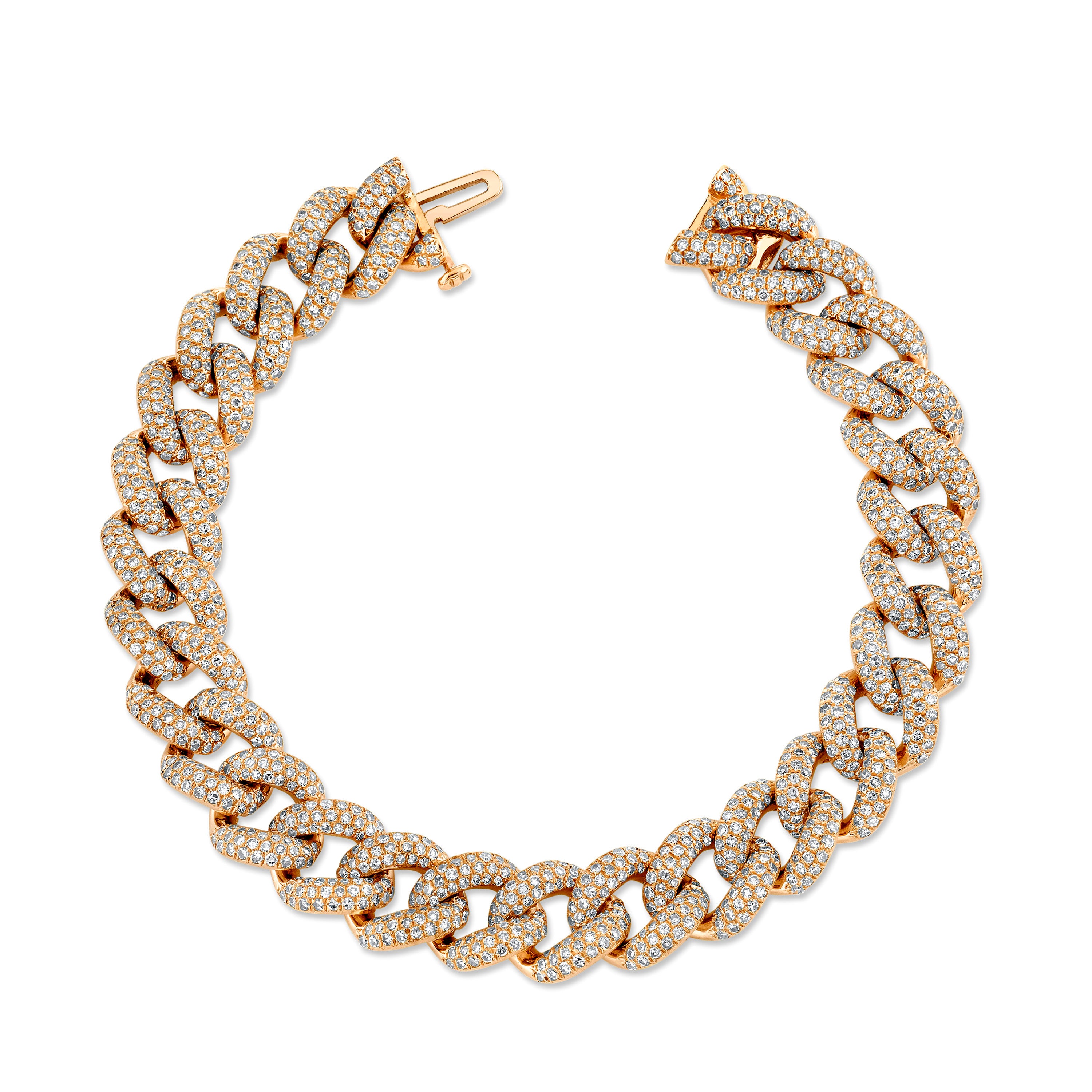 SHAY Ready to Ship Diamond Pave Essential Link Bracelet, 18k gold, side view