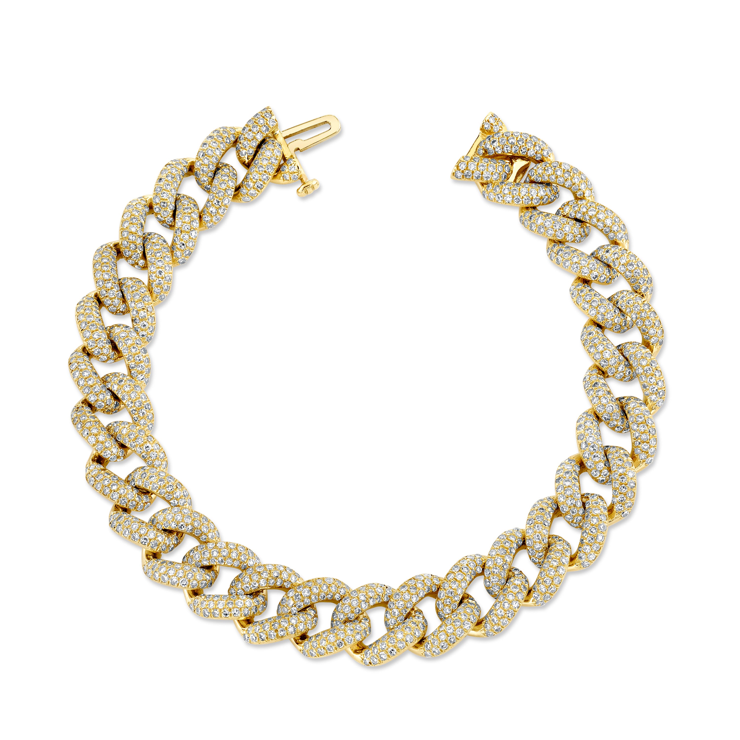 SHAY Ready to Ship Diamond Pave Essential Link Bracelet, 18k gold, detail view