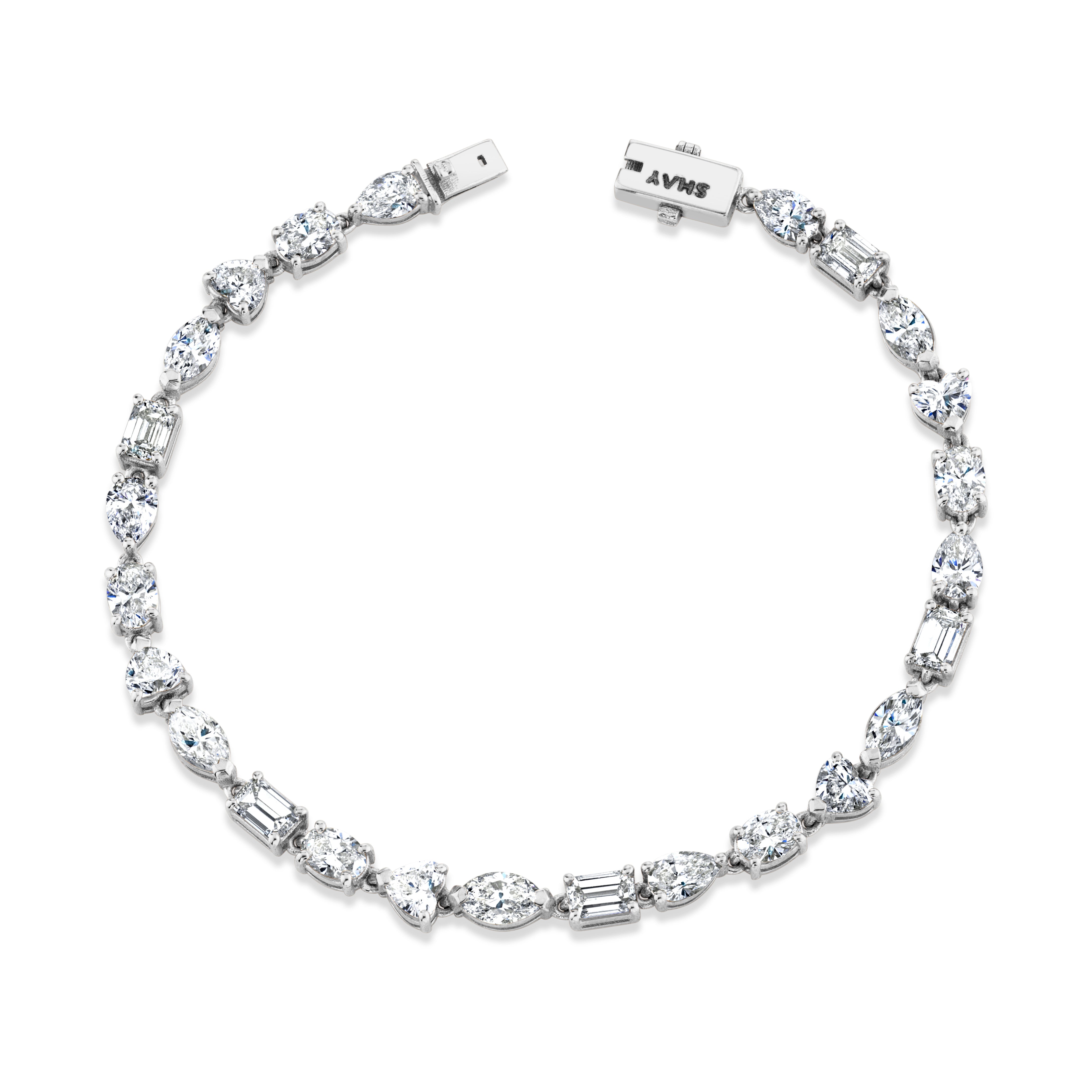 SHAY Ready to Ship Mixed Diamond Tennis Bracelet Classic, 18k gold, primary view
