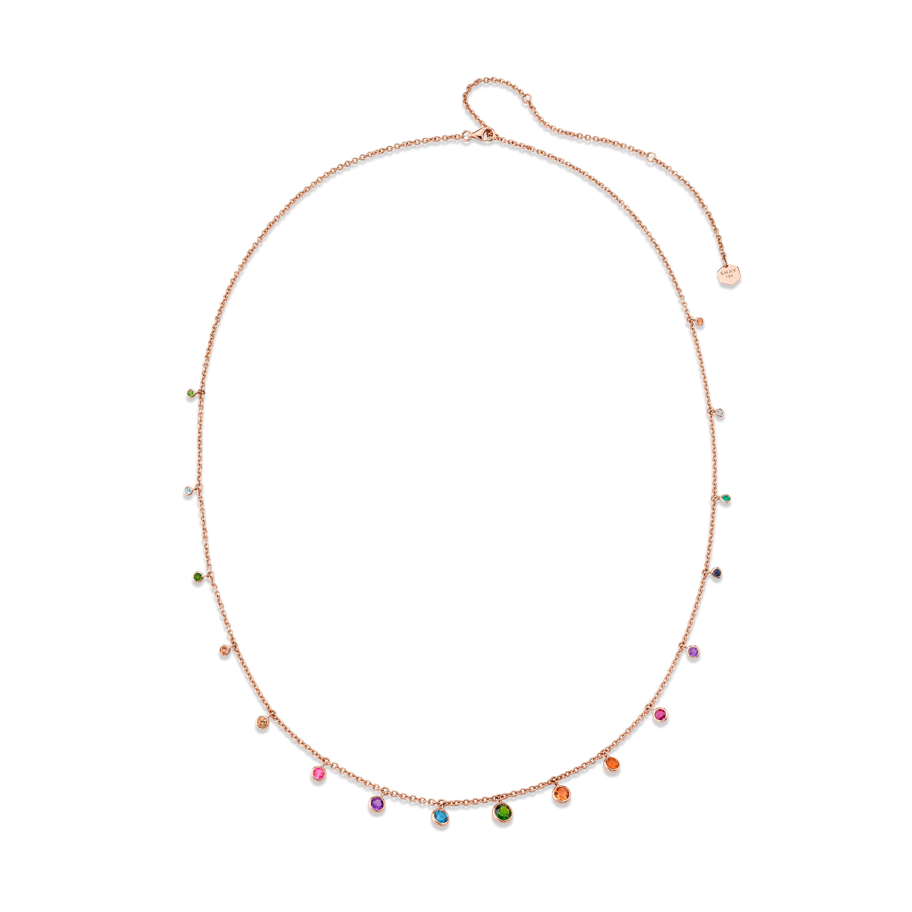RAINBOW GRADUAL BEZEL DROP BELLY CHAIN