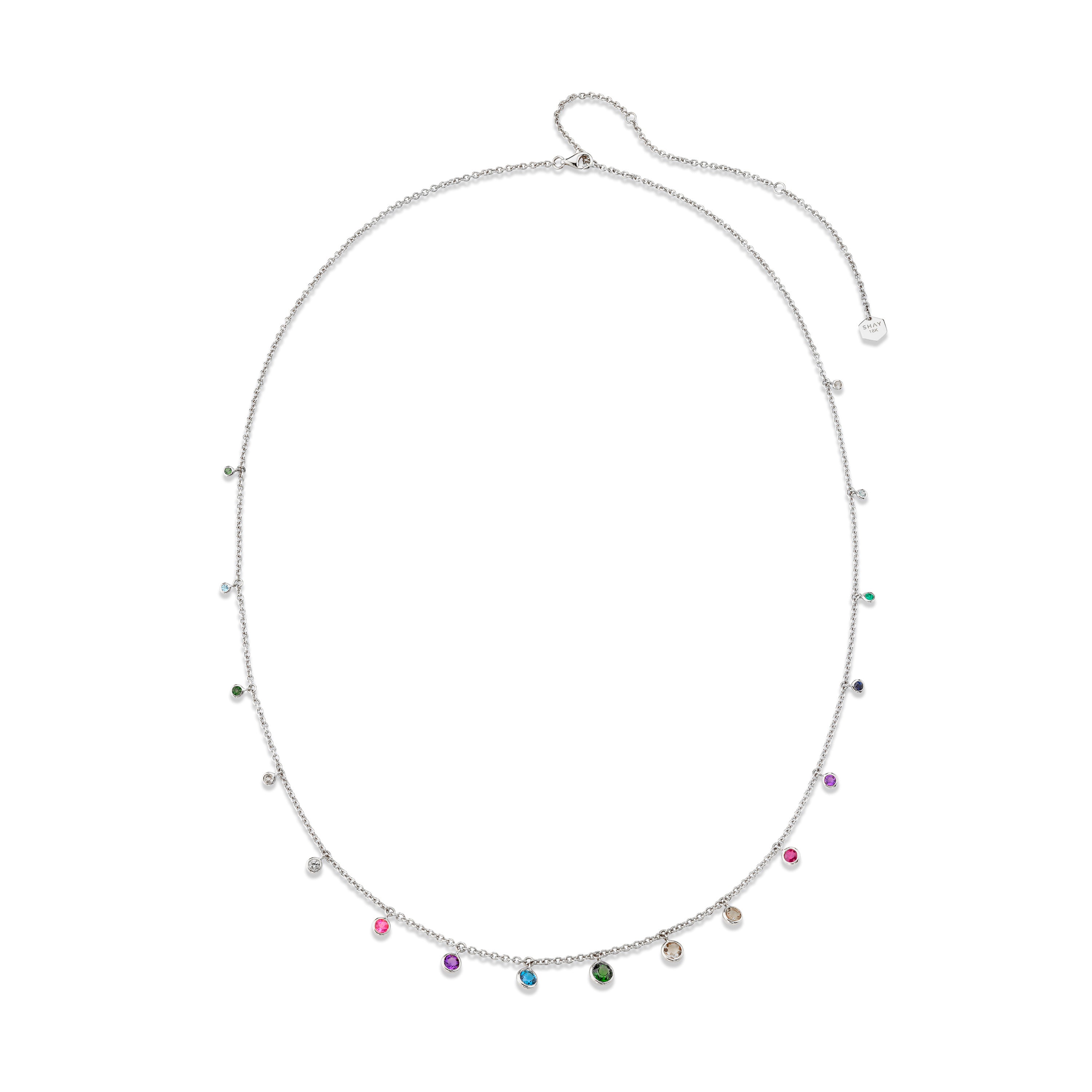 RAINBOW GRADUAL BEZEL DROP BELLY CHAIN
