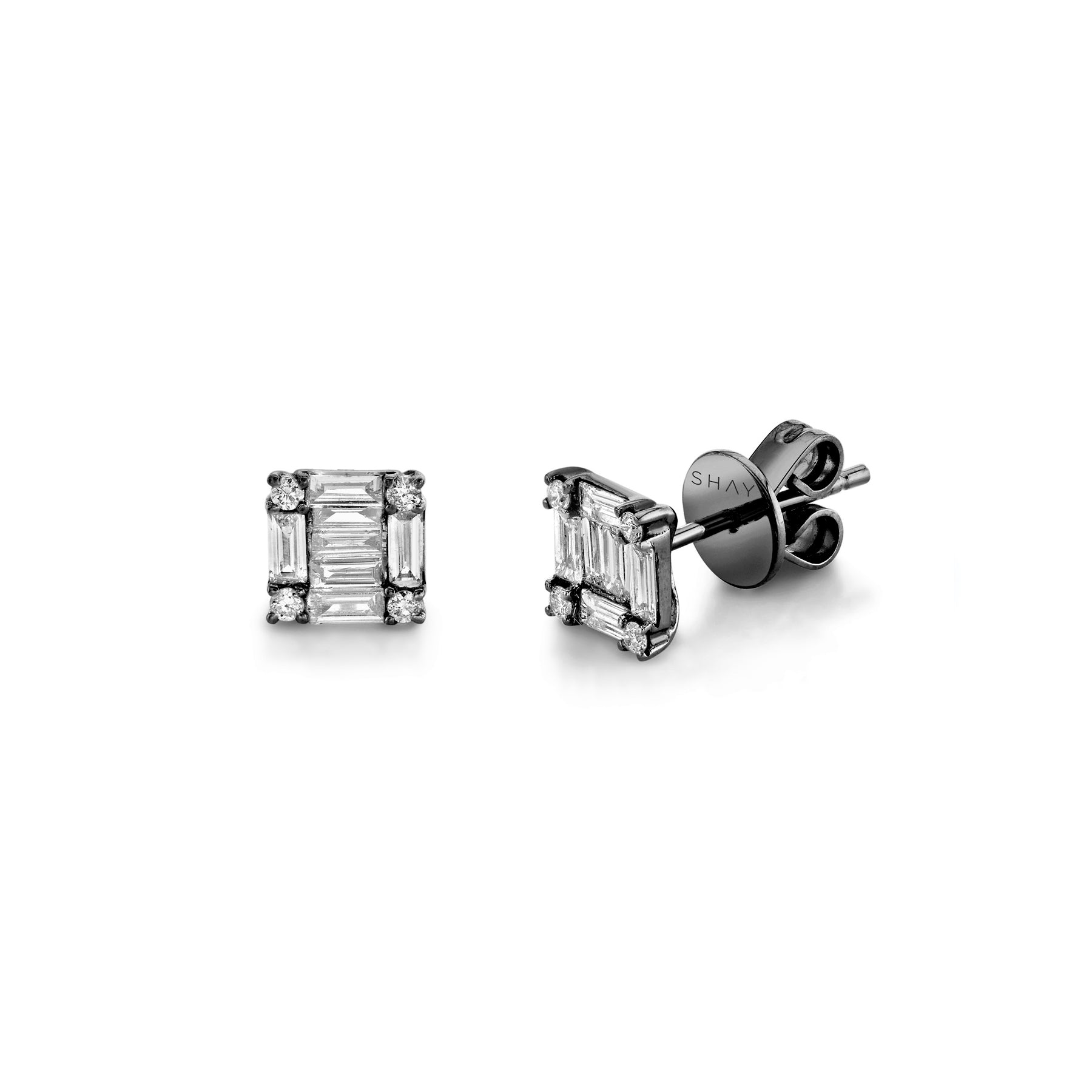 DIAMOND SQUARE STACKED STUDS