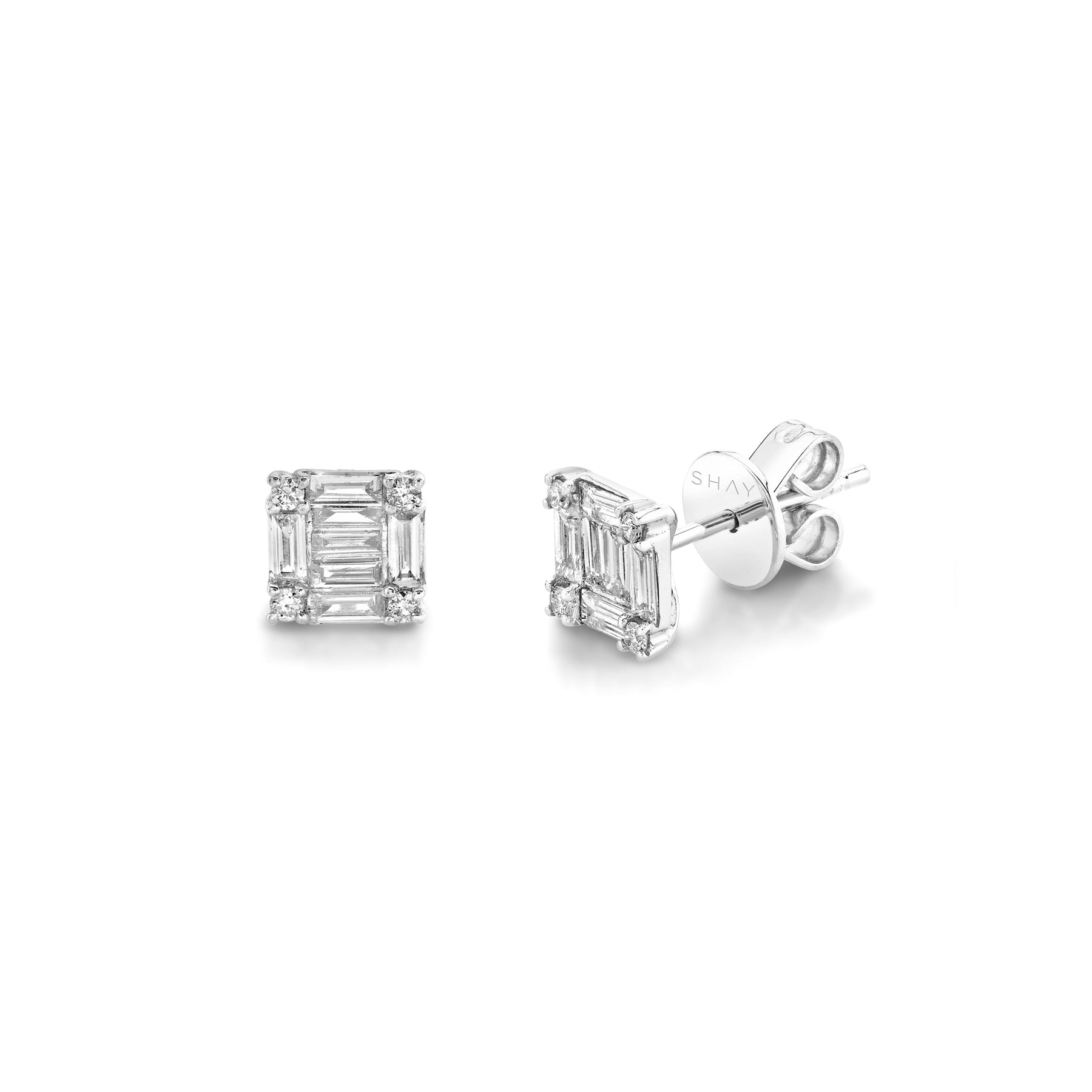DIAMOND SQUARE STACKED STUDS
