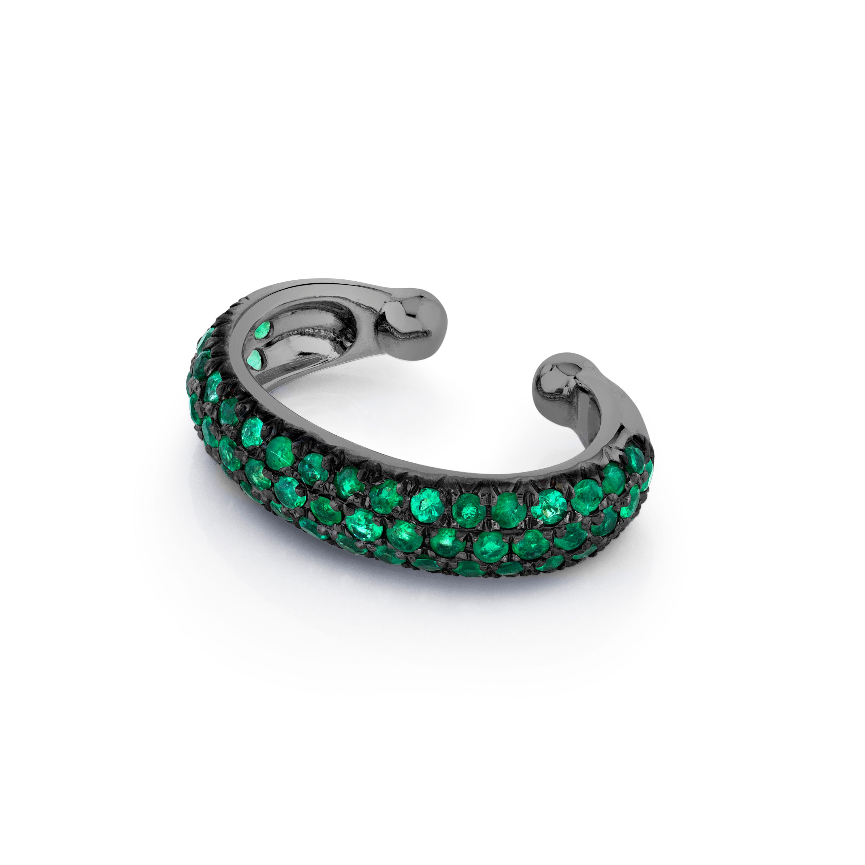 EMERALD JUMBO EAR CUFF