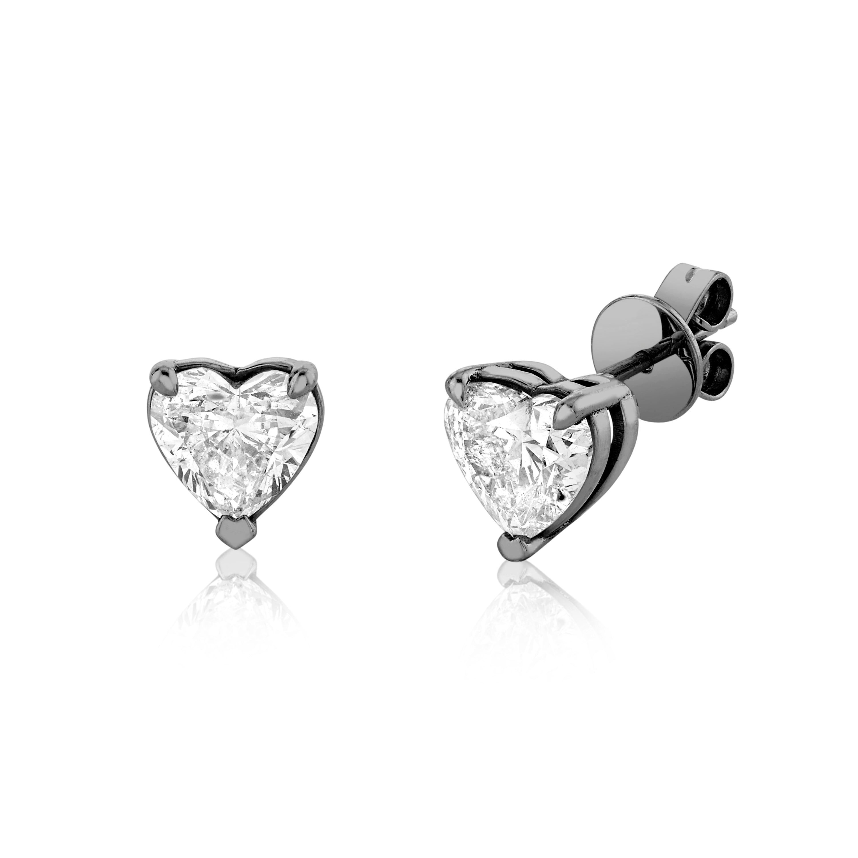SHAY Diamond Heart Studs, 2.03ct, 18k gold, additional view 2