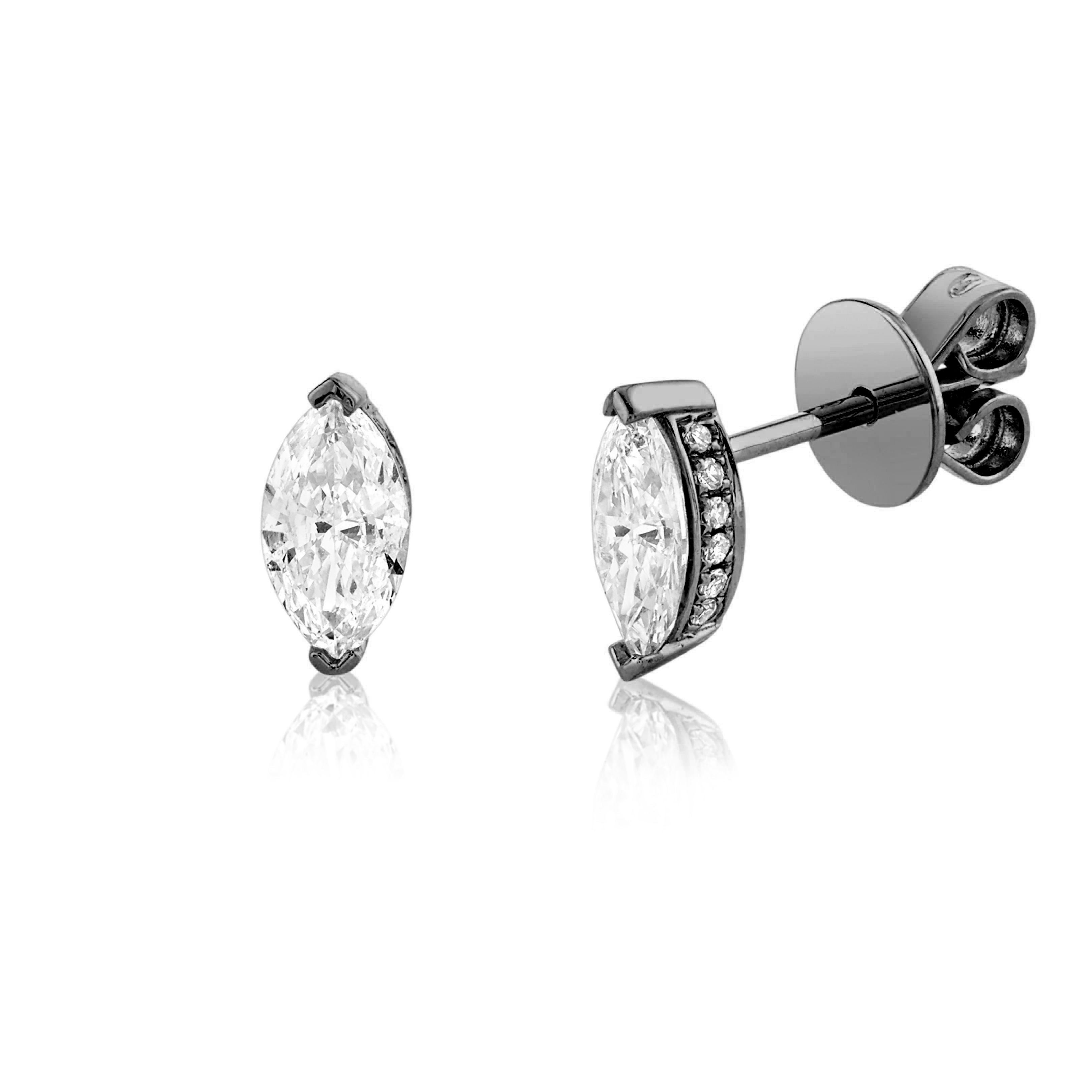 DIAMOND MARQUISE HALO STUDS