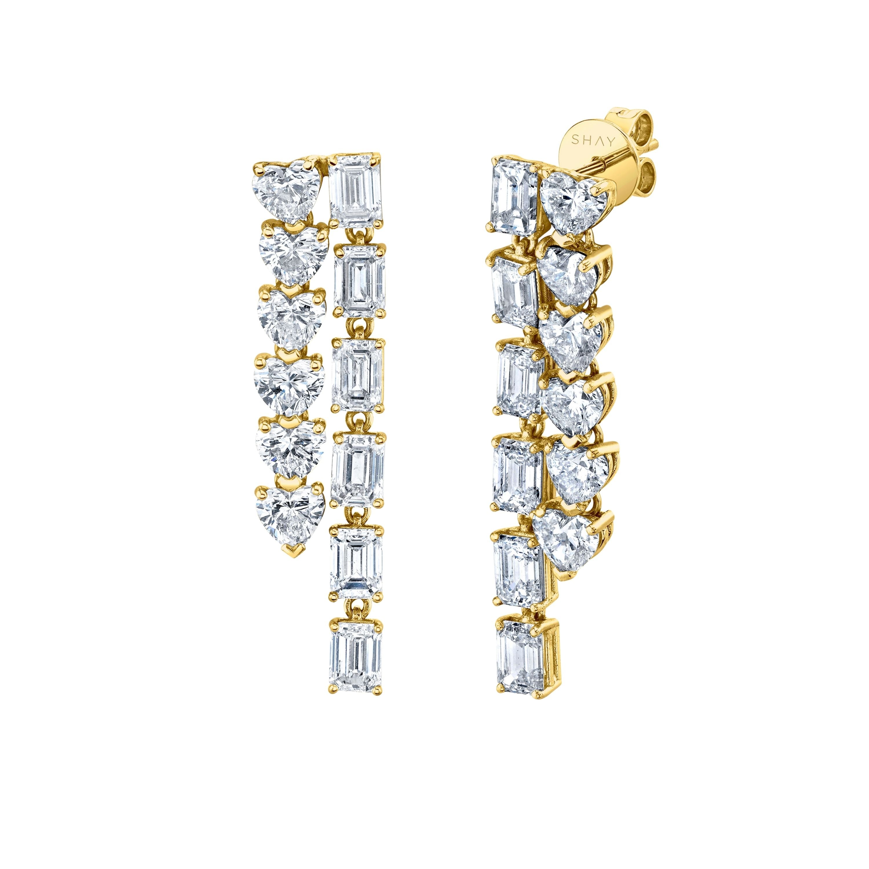 SHAY Diamond Waterfall Earrings, 7.09ct, 18k gold, additional view