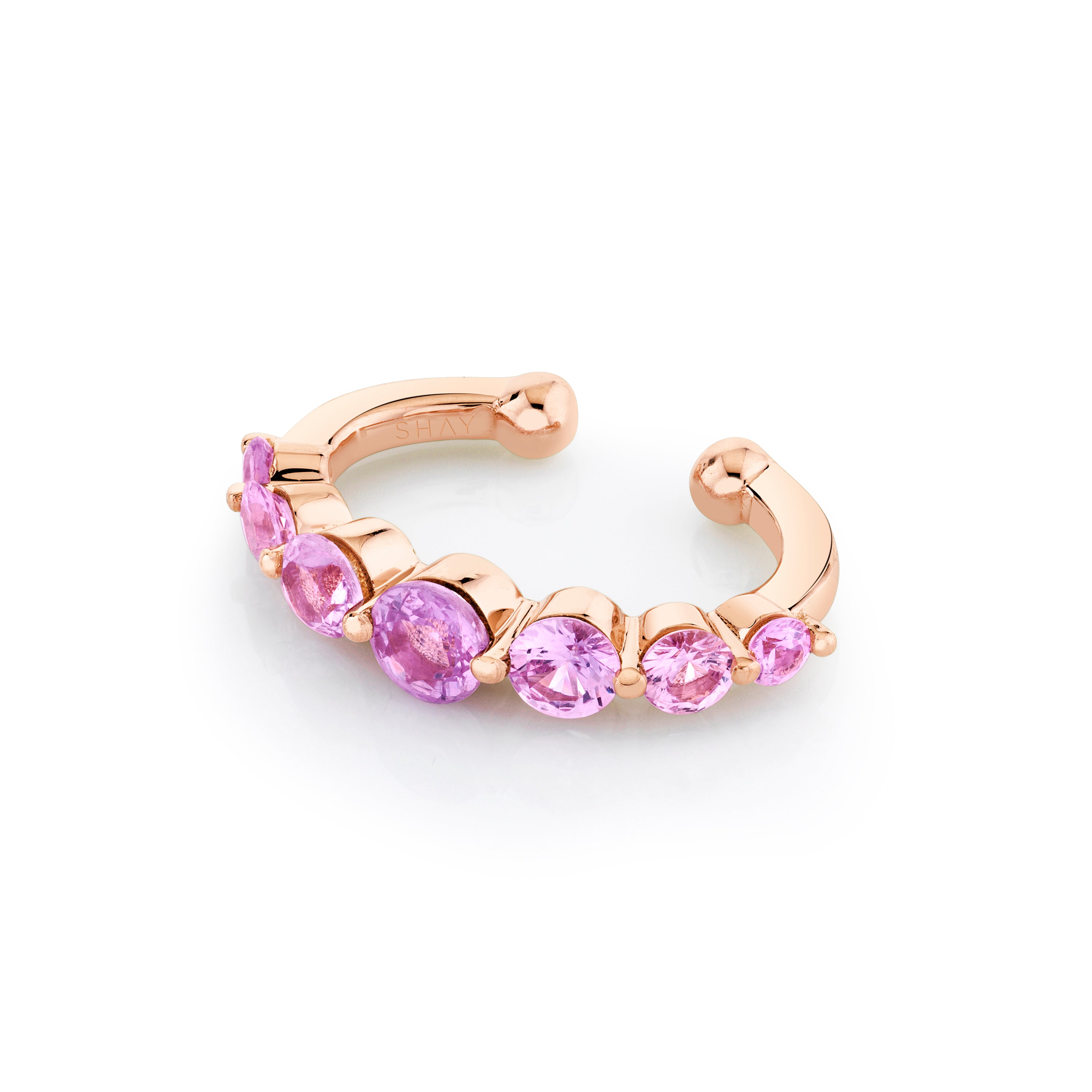SHAY Pink Sapphire Gradual Ear Cuff, 0.7ct, 18k gold, detail view
