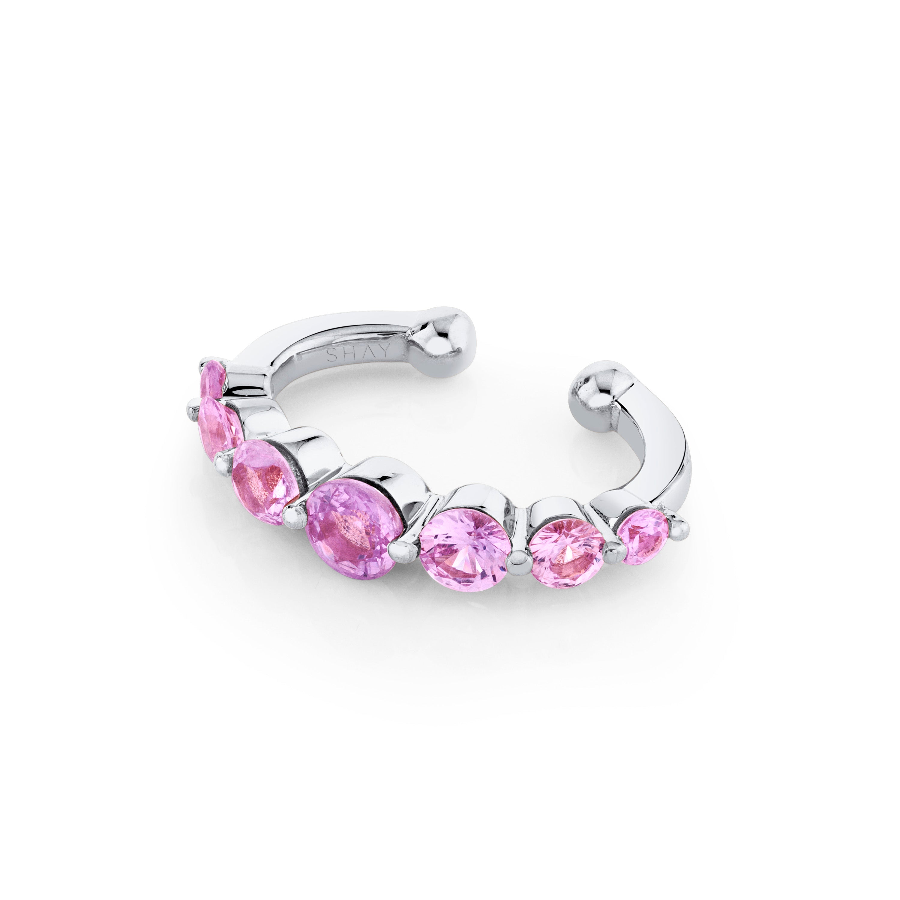 SHAY Pink Sapphire Gradual Ear Cuff, 0.7ct, 18k gold, side view