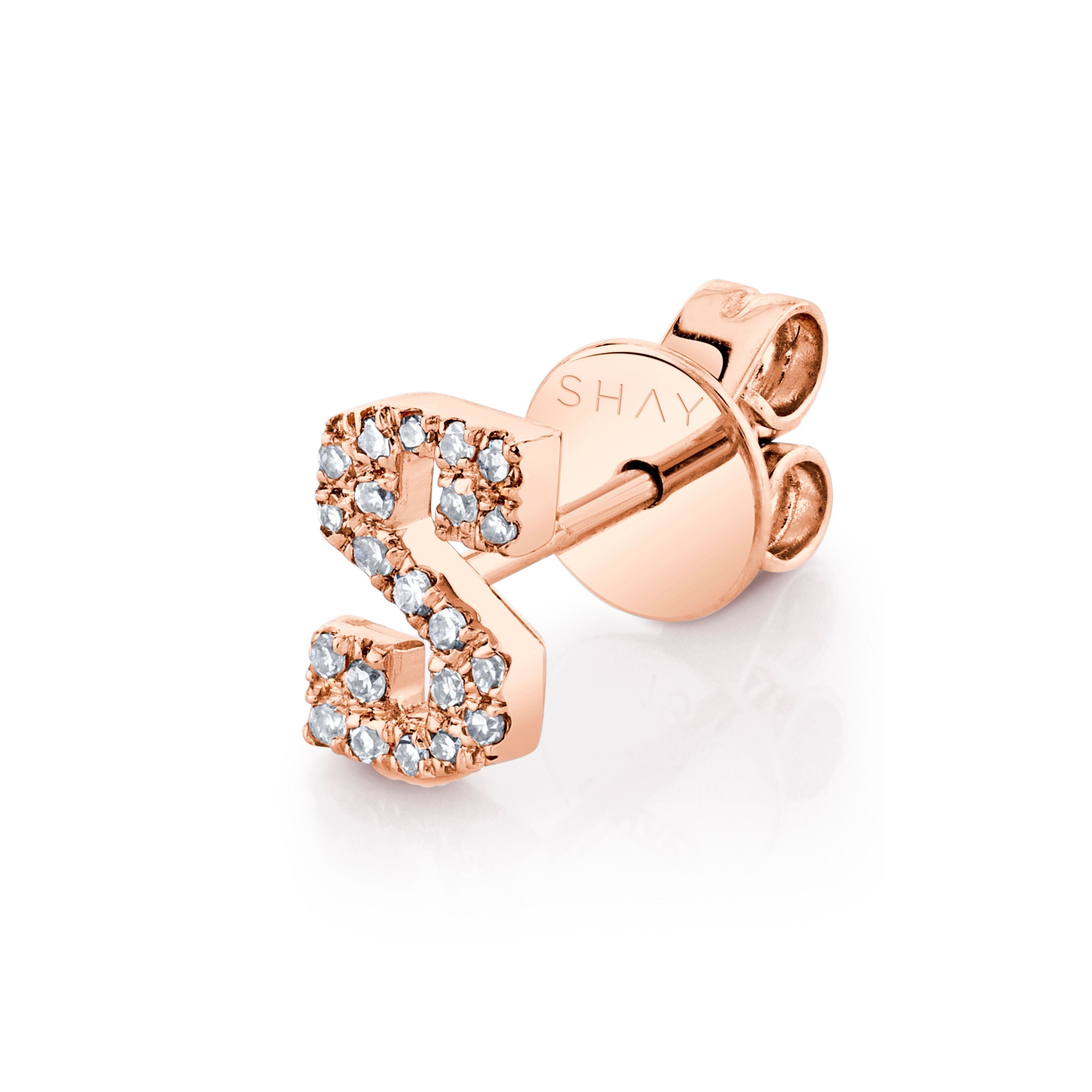 DIAMOND SINGLE PAVE INITIAL STUD
