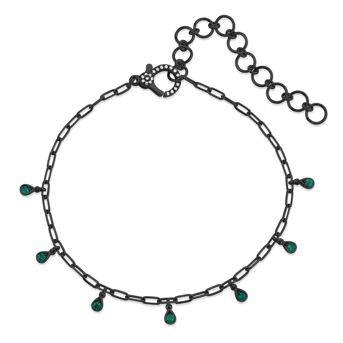 MINI ME EMERALD BABY DANGLE DROP ANKLET